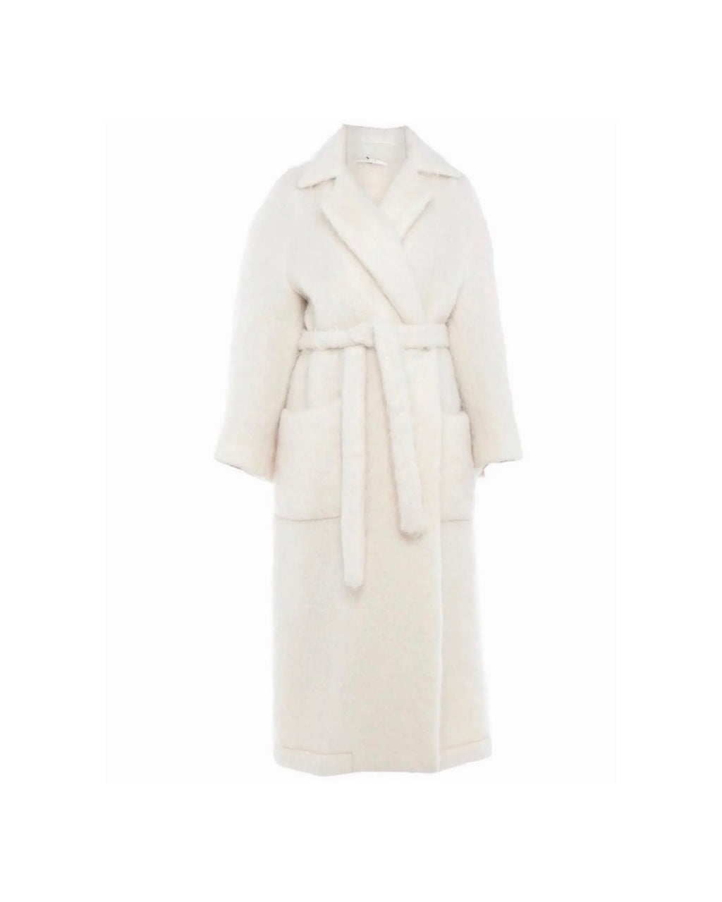 The Ivory Belted Mohair Coat