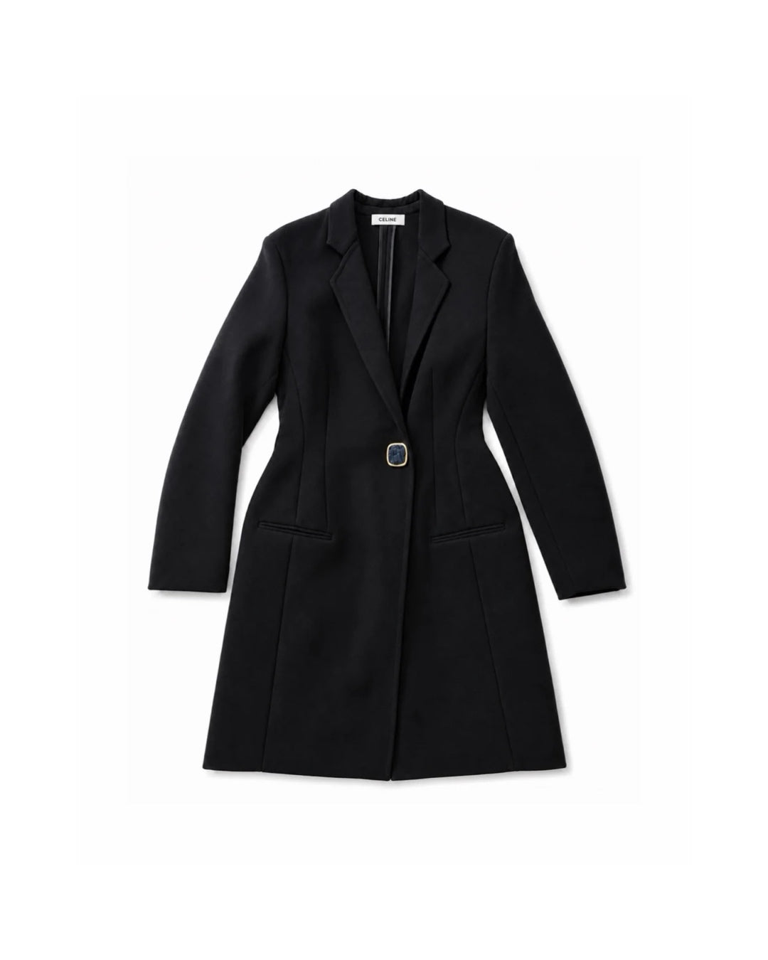 The Classic Coat with Blue Jewelry Button