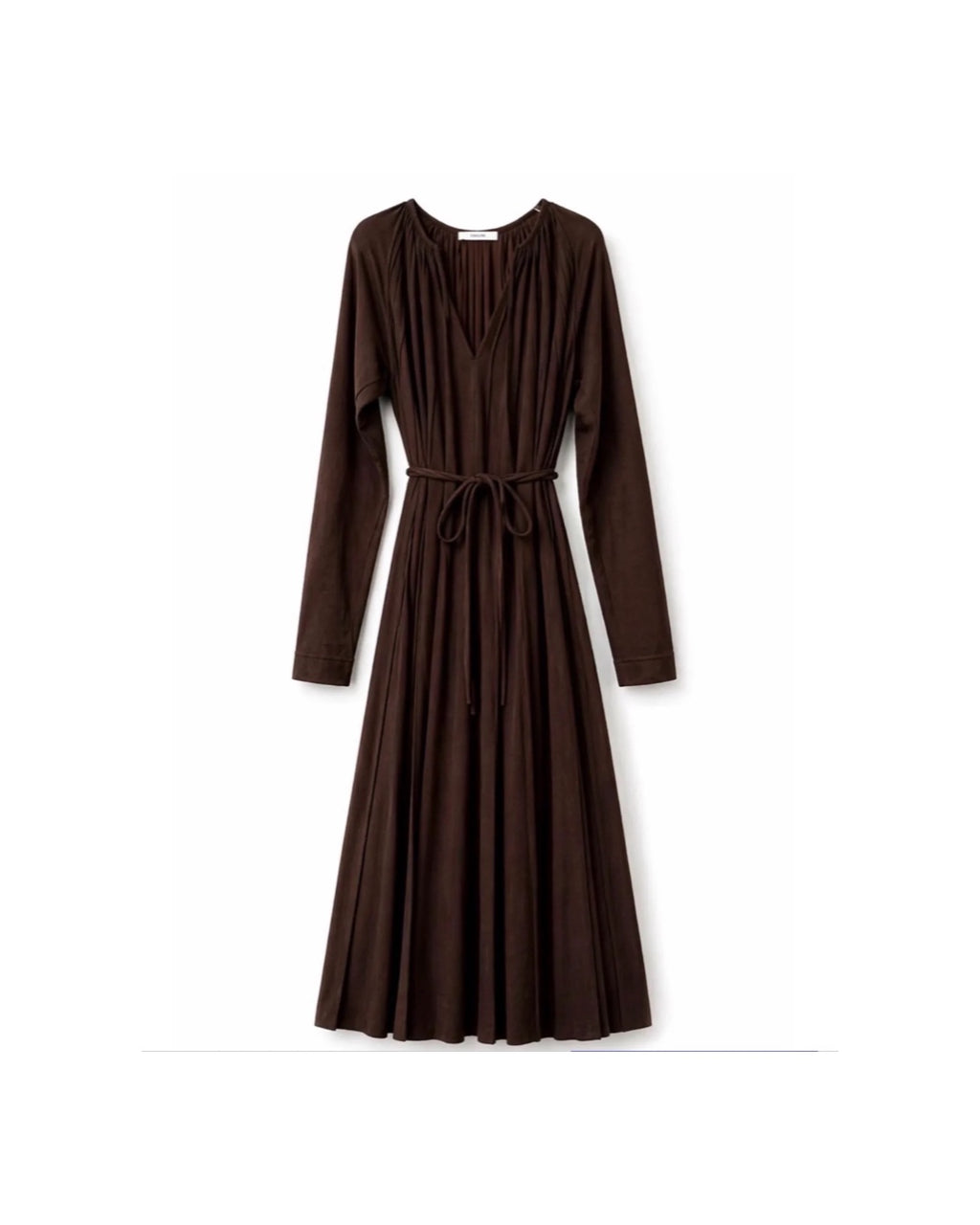 The Brown Pleated Jersey Dress