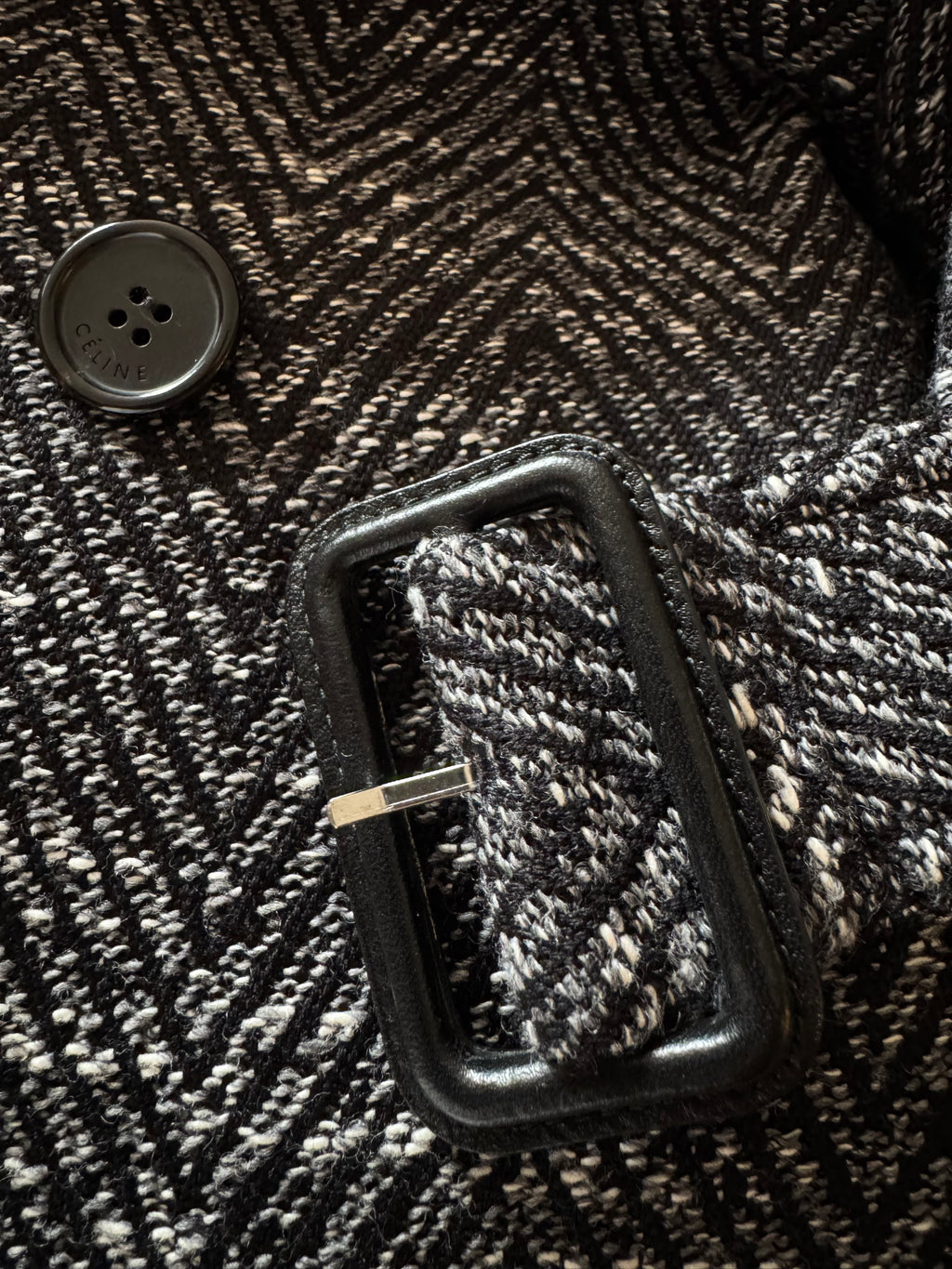 The Herringbone Wool Belted Coat