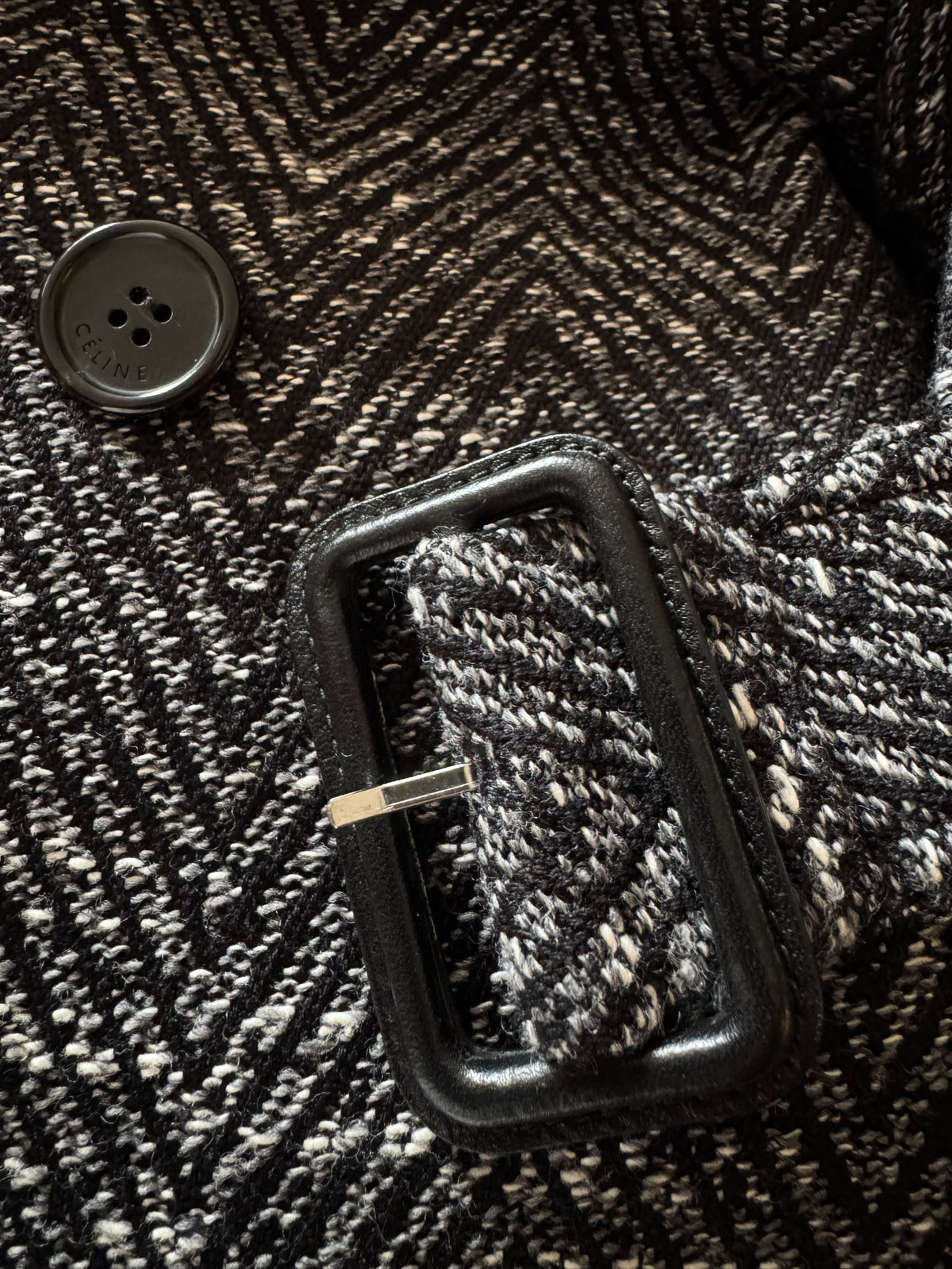 The Herringbone Wool Belted Coat