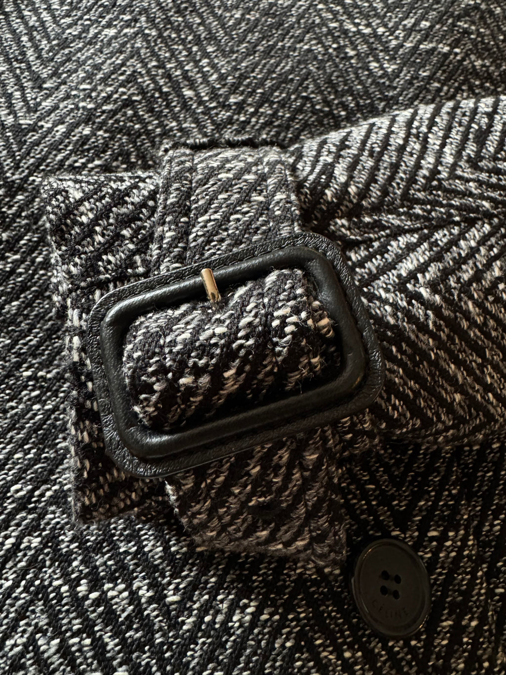 The Herringbone Wool Belted Coat