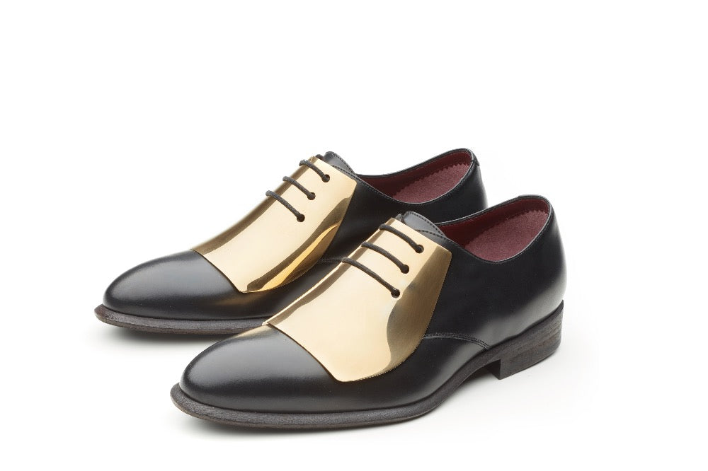 Gold Plated Oxford Shoes Flatlay