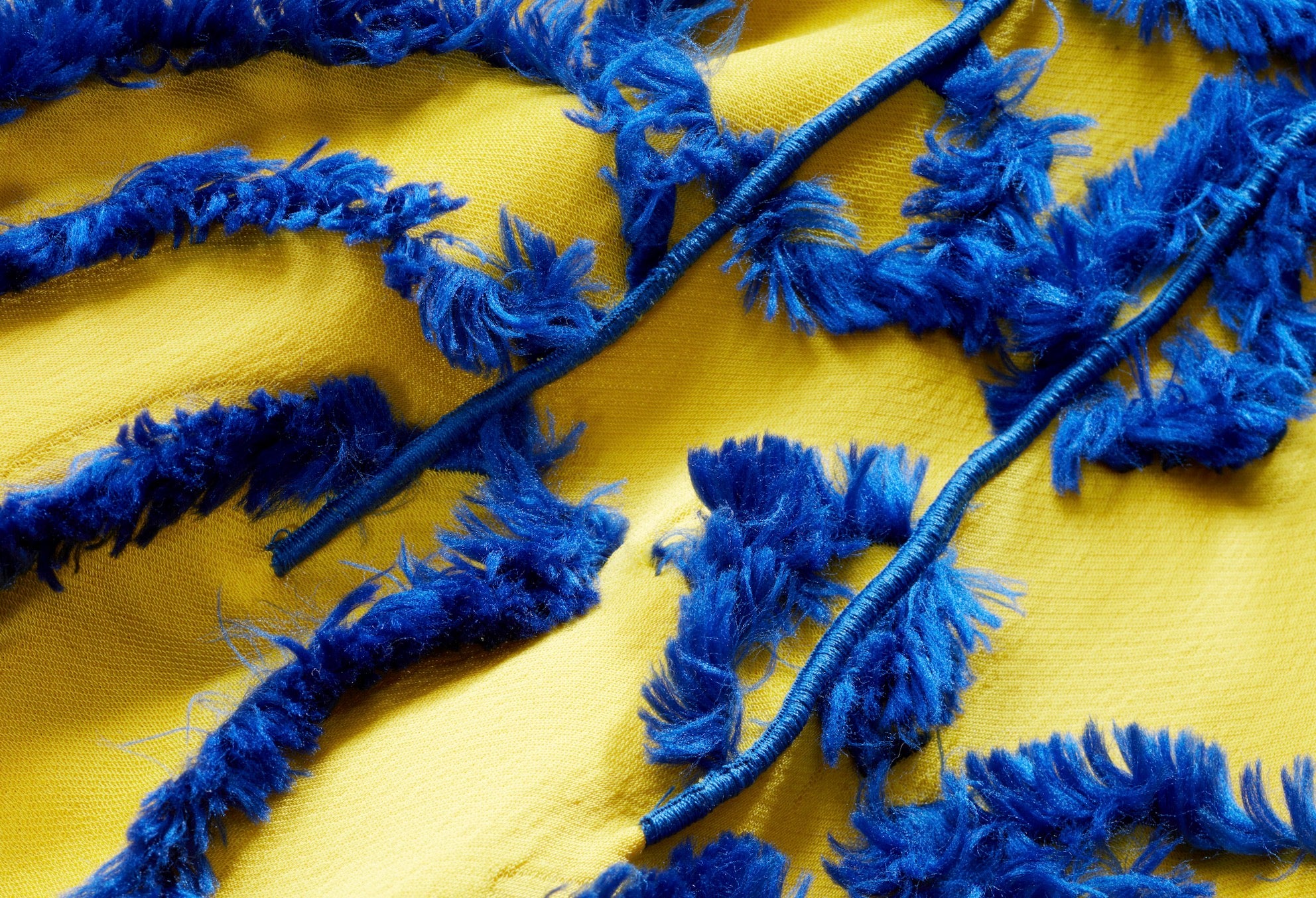 Ad Campaign Yellow & Blue Fil Coupe Coat