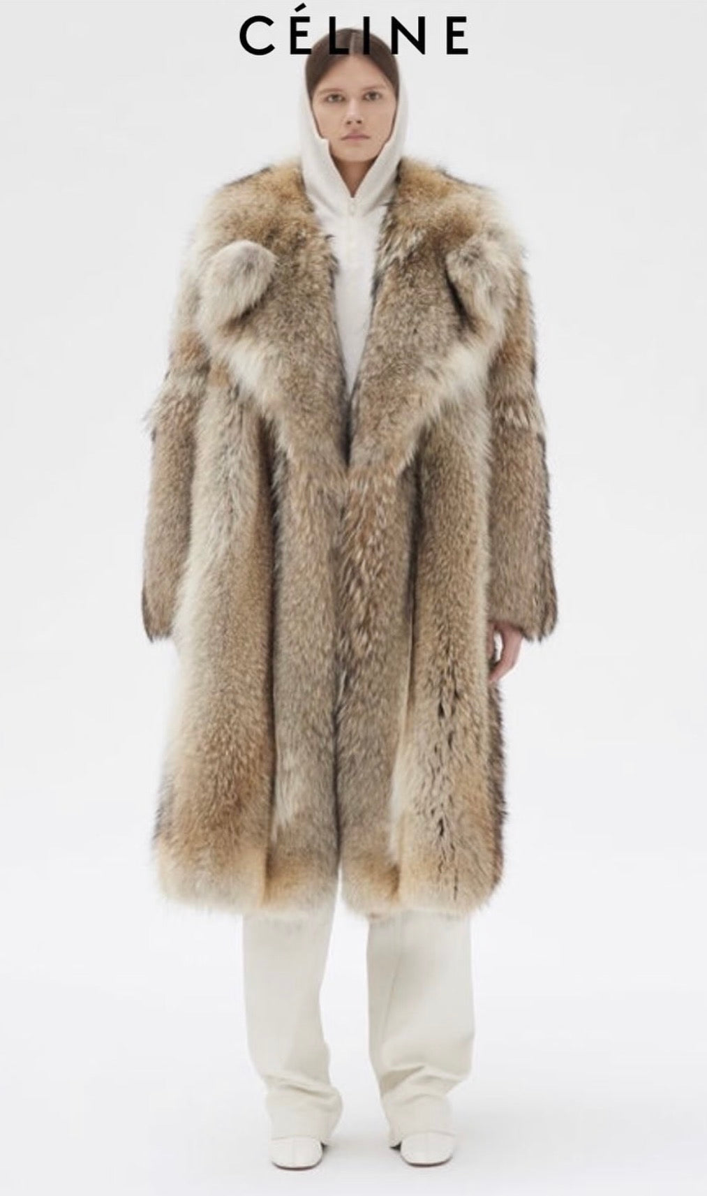 Coyote Fur Coat with "Eyelash" Art Print