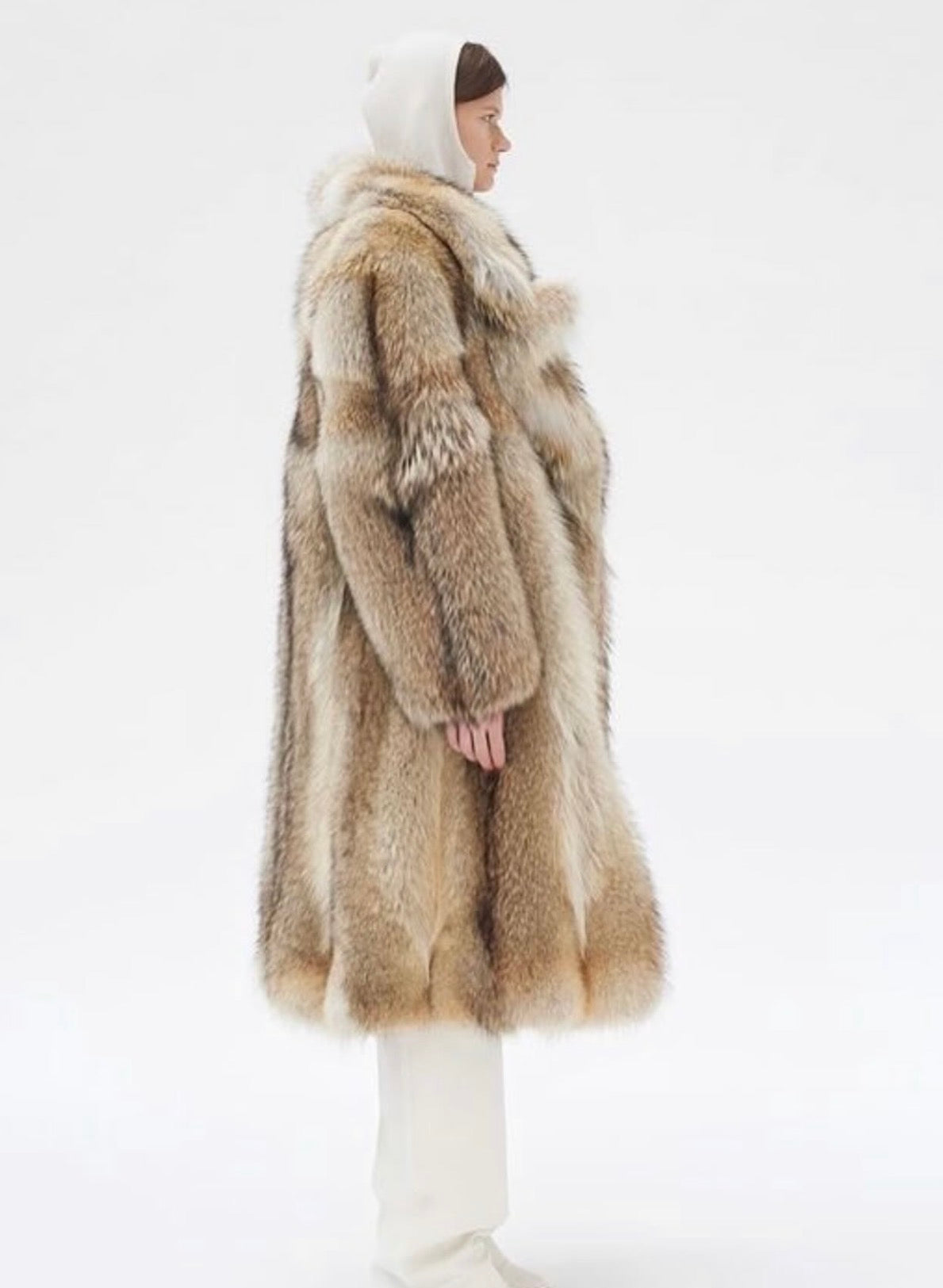 Coyote Fur Coat with "Eyelash" Art Print