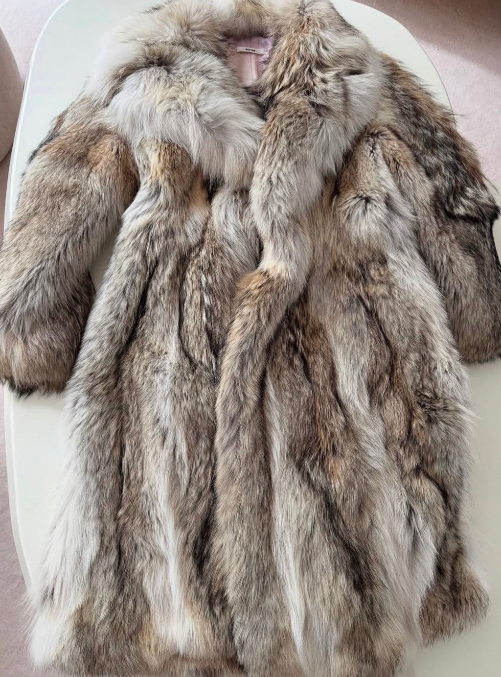 Coyote Fur Coat with "Eyelash" Art Print