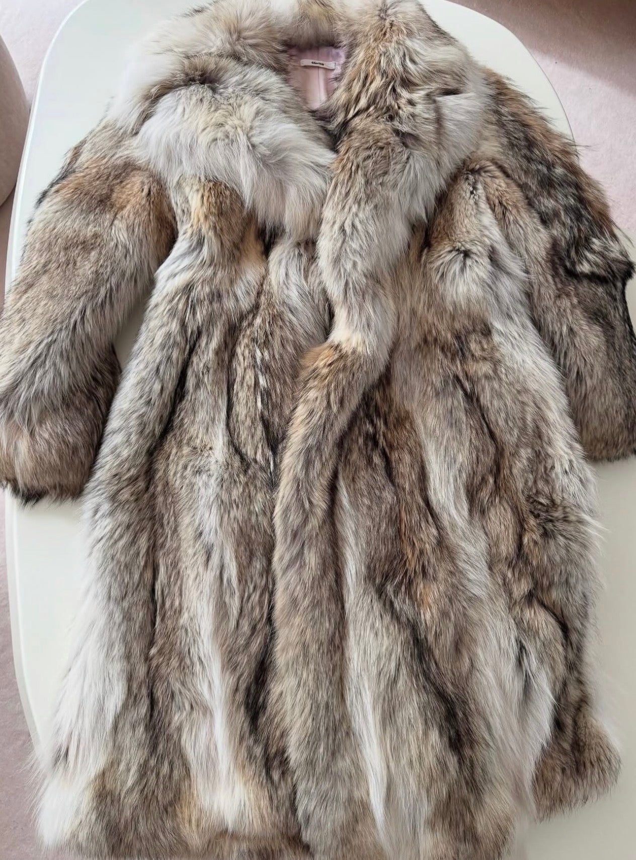 Coyote Fur Coat with "Eyelash" Art Print