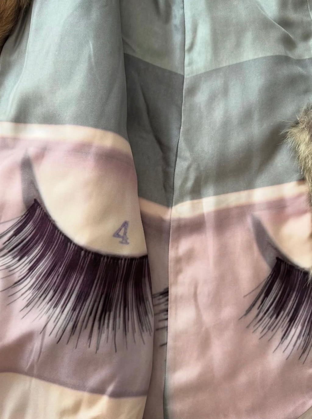 Coyote Fur Coat with "Eyelash" Art Print