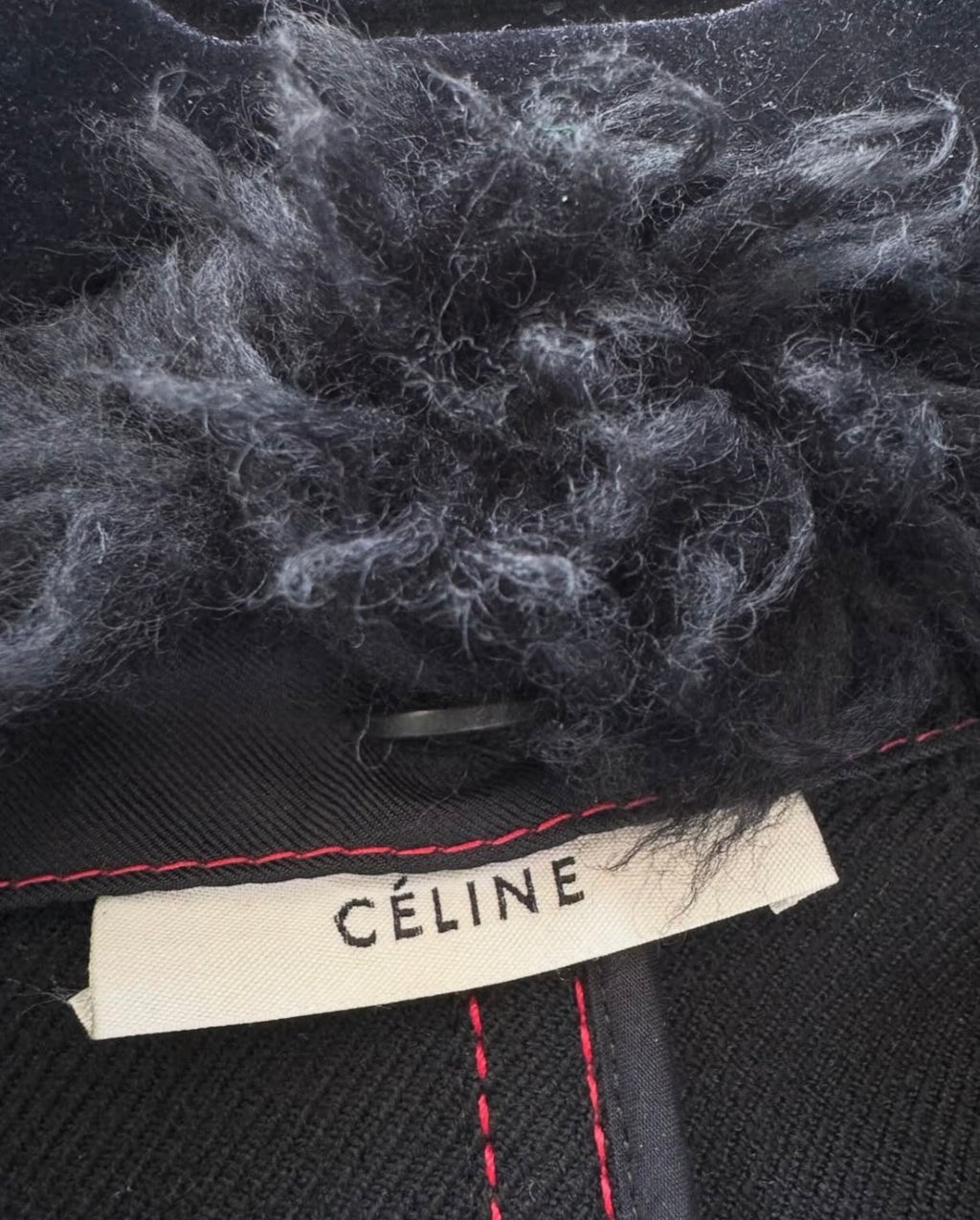 Black Wool Coat with Detachable Statement Fur Collar