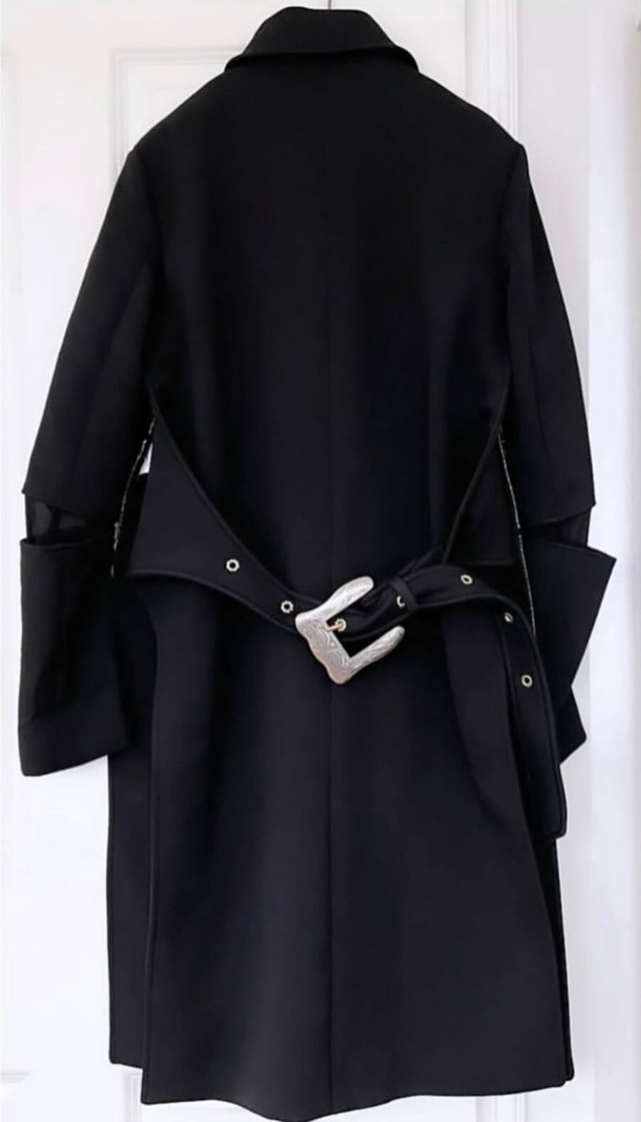 Silver Buckle Glossy Panel Coat