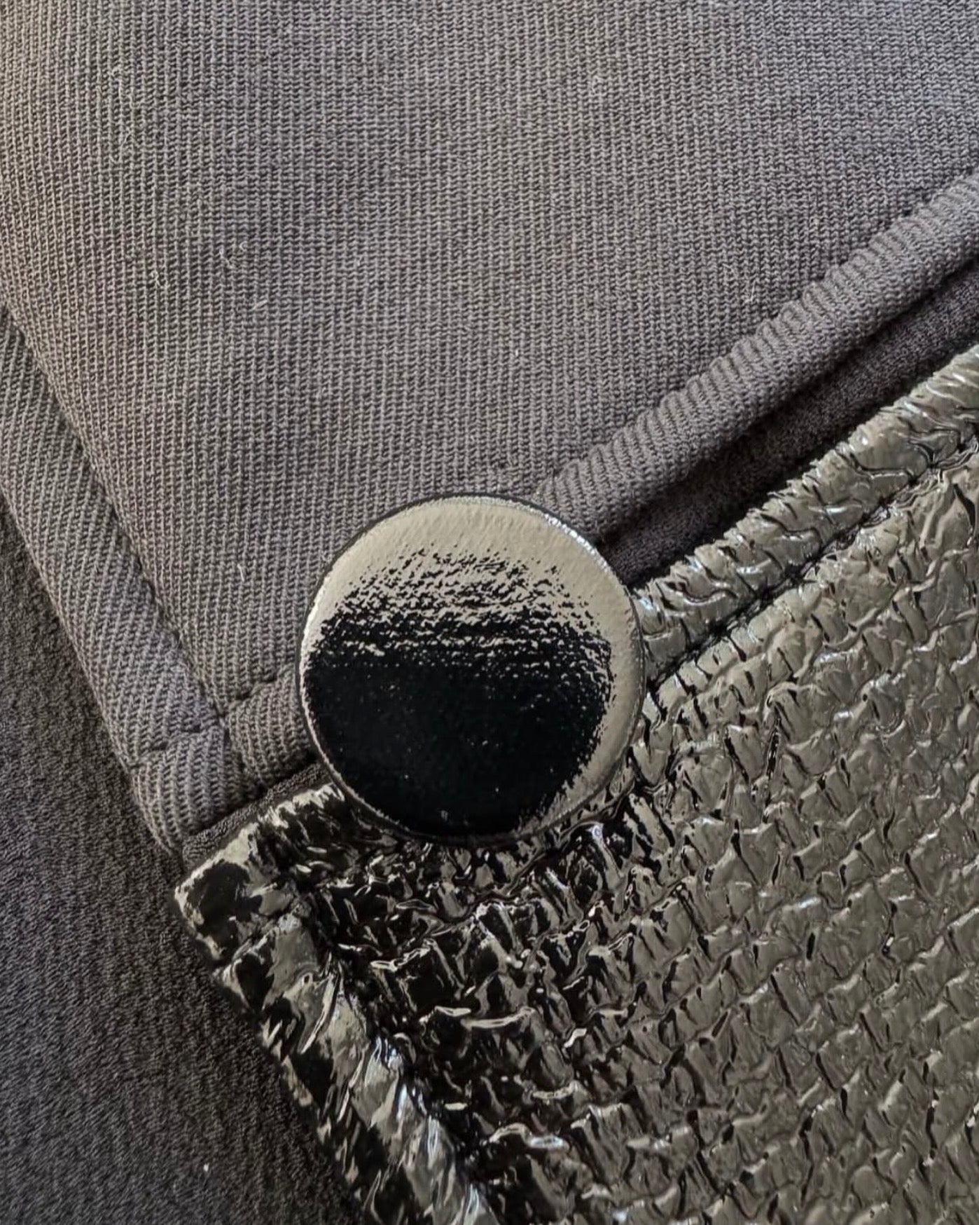 Silver Buckle Glossy Panel Coat