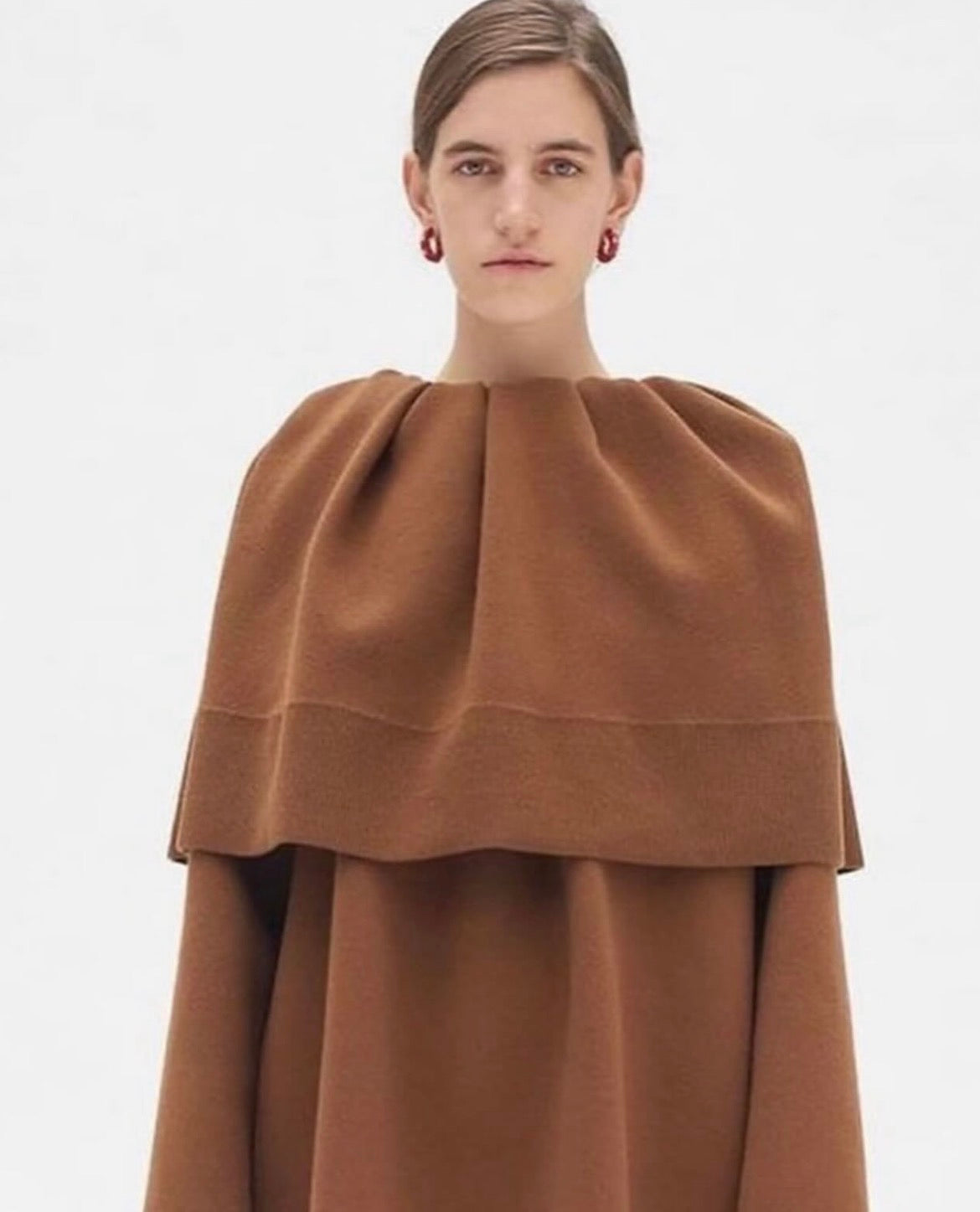 The Brown Collar Cape Top