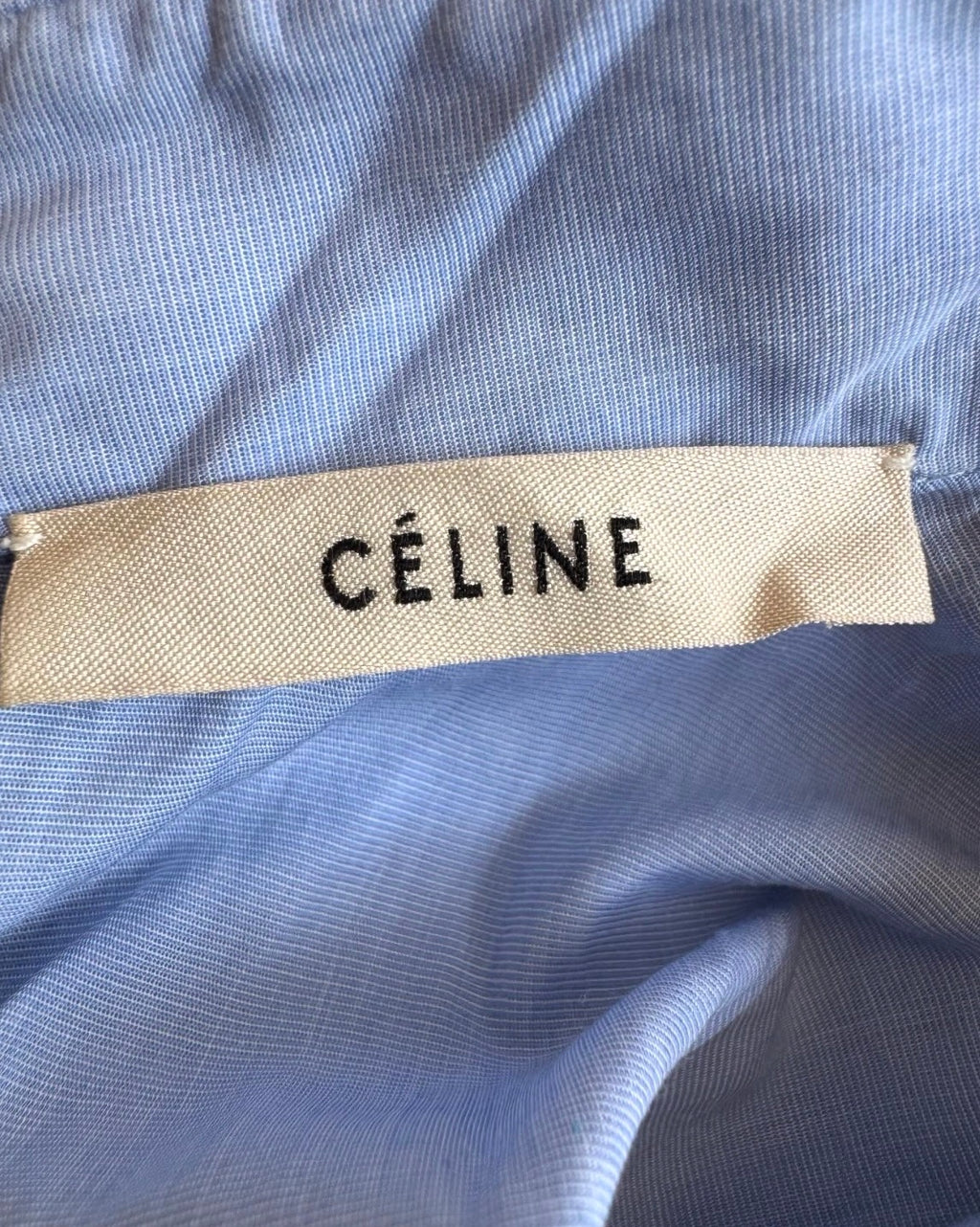 Blue Pleated Cotton Shirt Dress