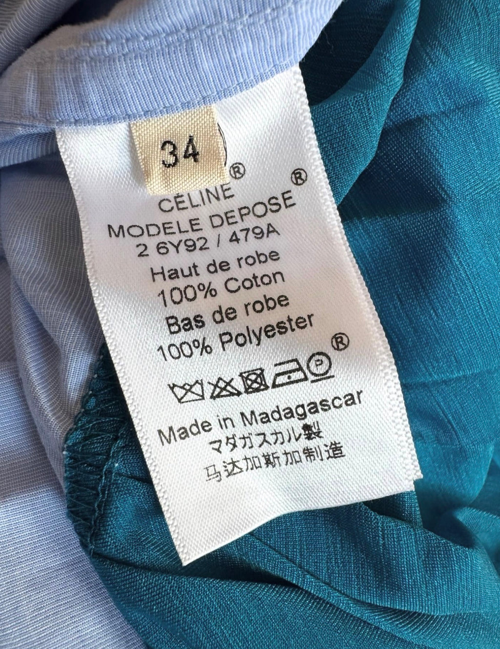 Blue Pleated Cotton Shirt Dress
