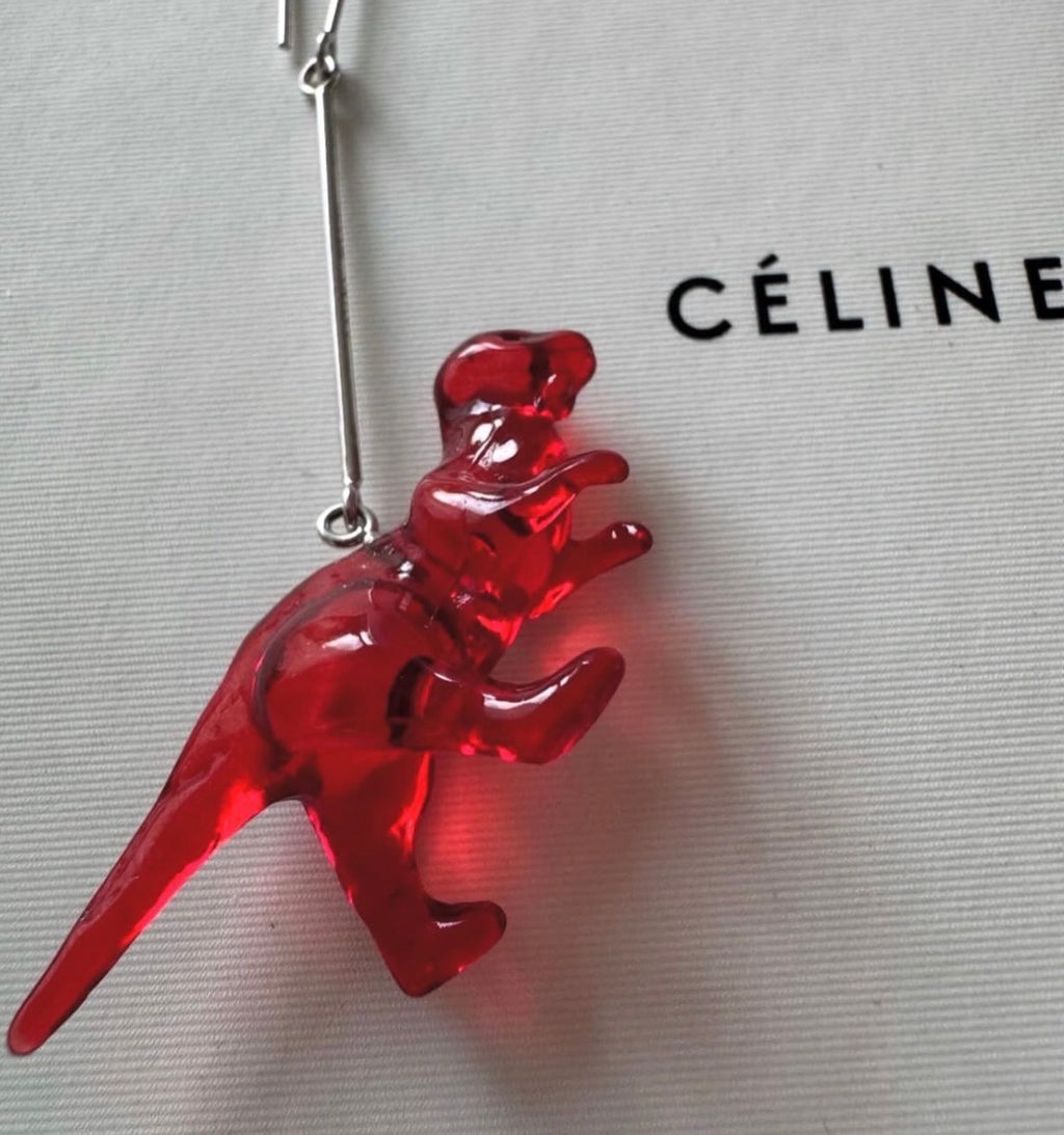 The Toy Dinosaur Earrings in Pink & Red