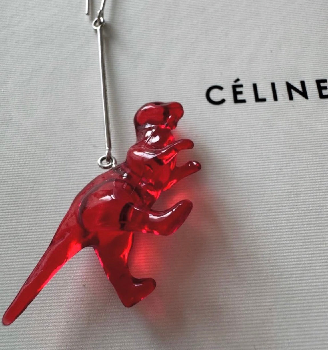 The Toy Dinosaur Earrings in Pink & Red
