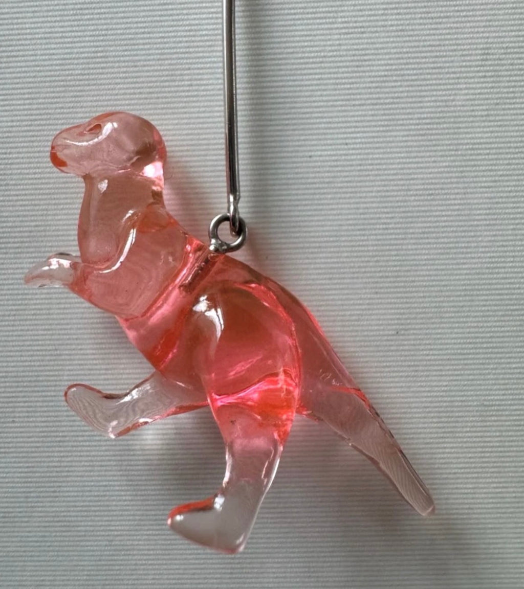 The Toy Dinosaur Earrings in Pink & Red