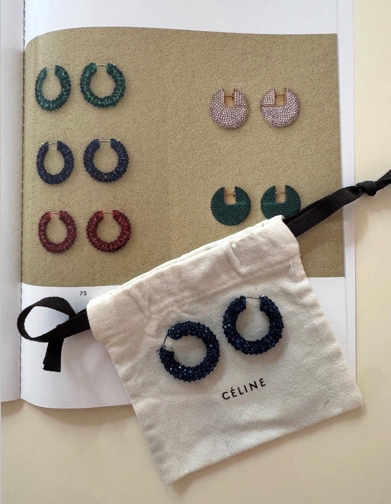 The Dark Blue Crystal Hoops