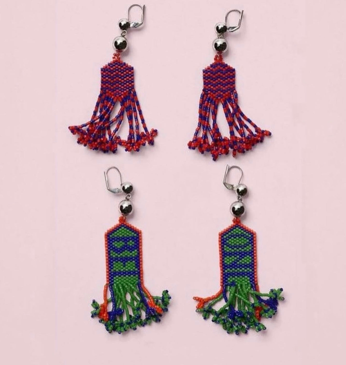 The "Belong" Zig Zag Beaded Tassel Earrings