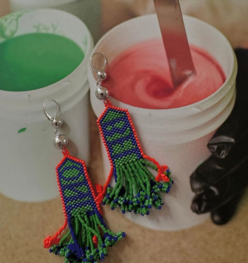 The "Belong" Zig Zag Beaded Tassel Earrings