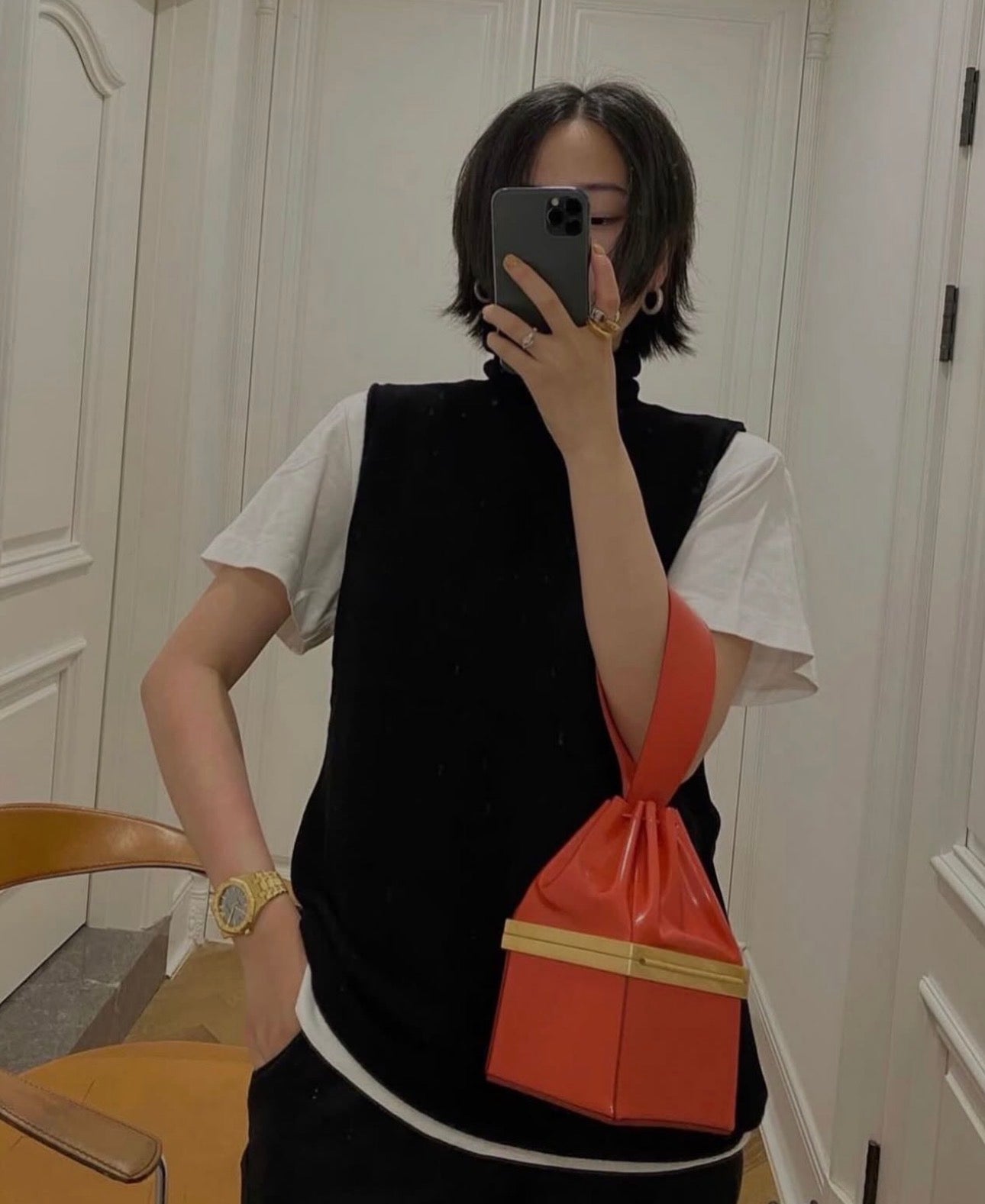 The Box Clasp Minaudiere Bag