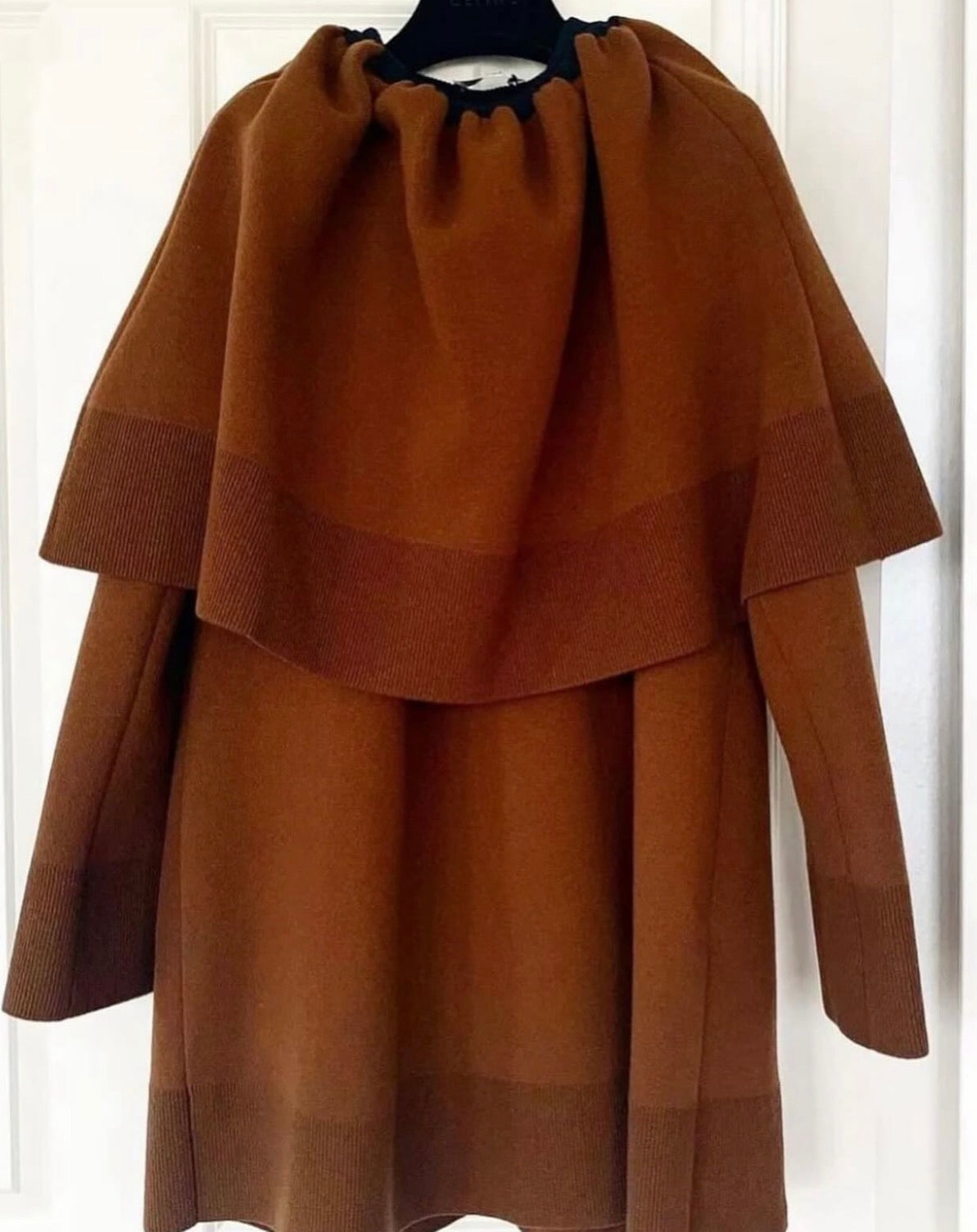 The Brown Collar Cape Top