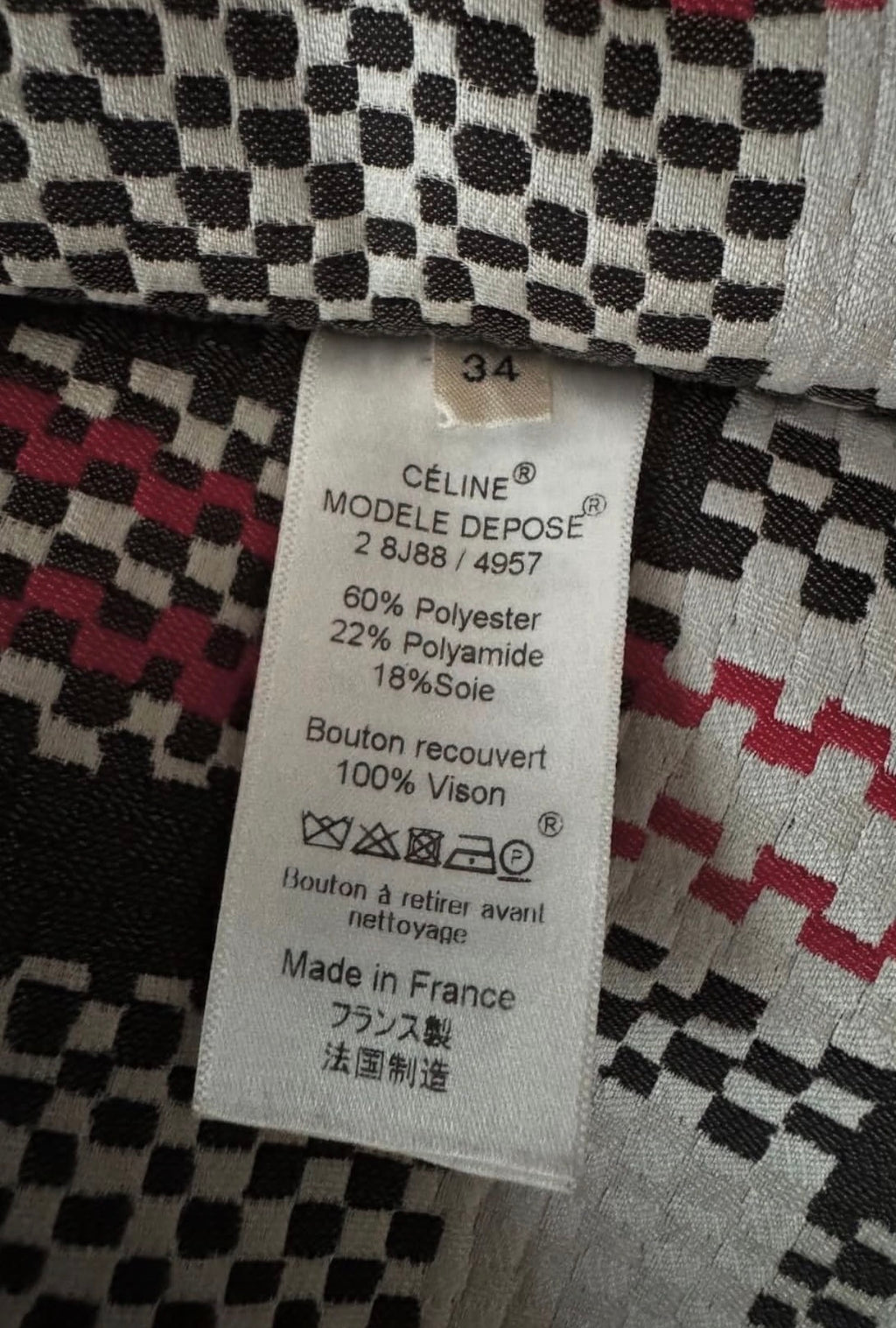 The Museum Coat - Plaid Check Woven Coat with Mink Buttons
