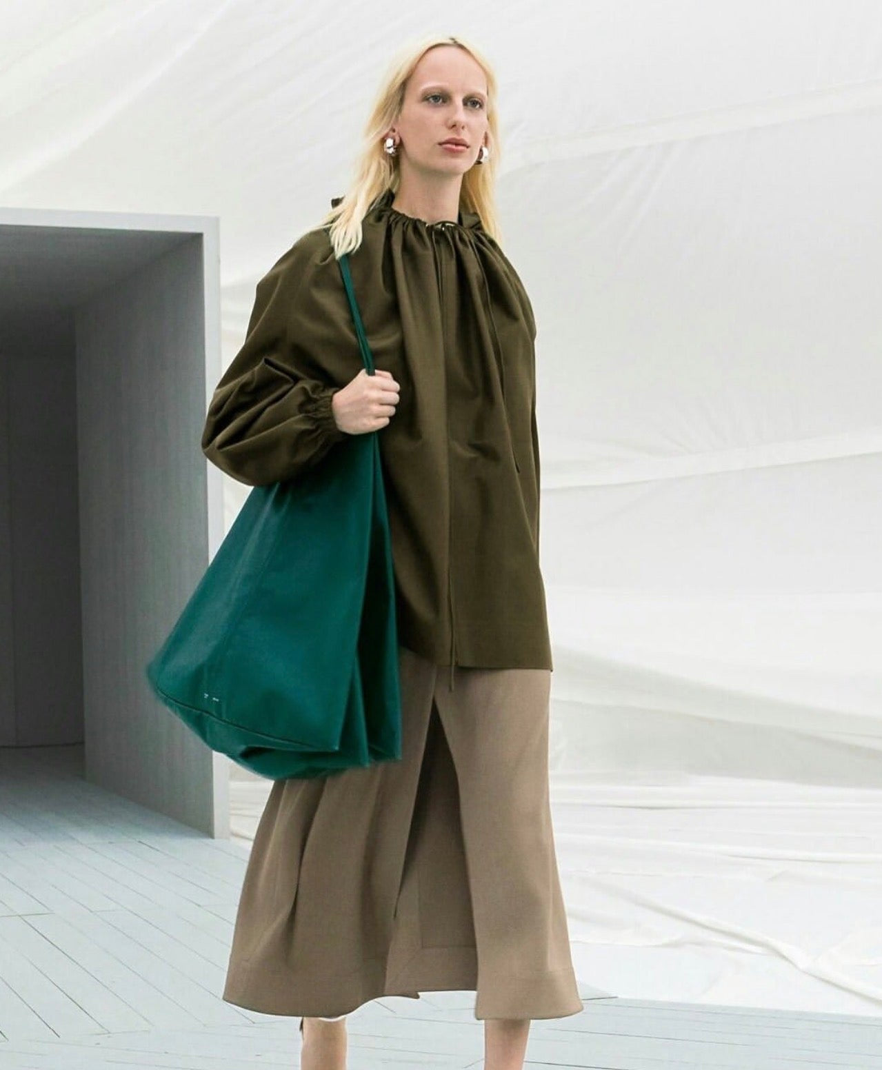 Hooded Leather Cape Jacket