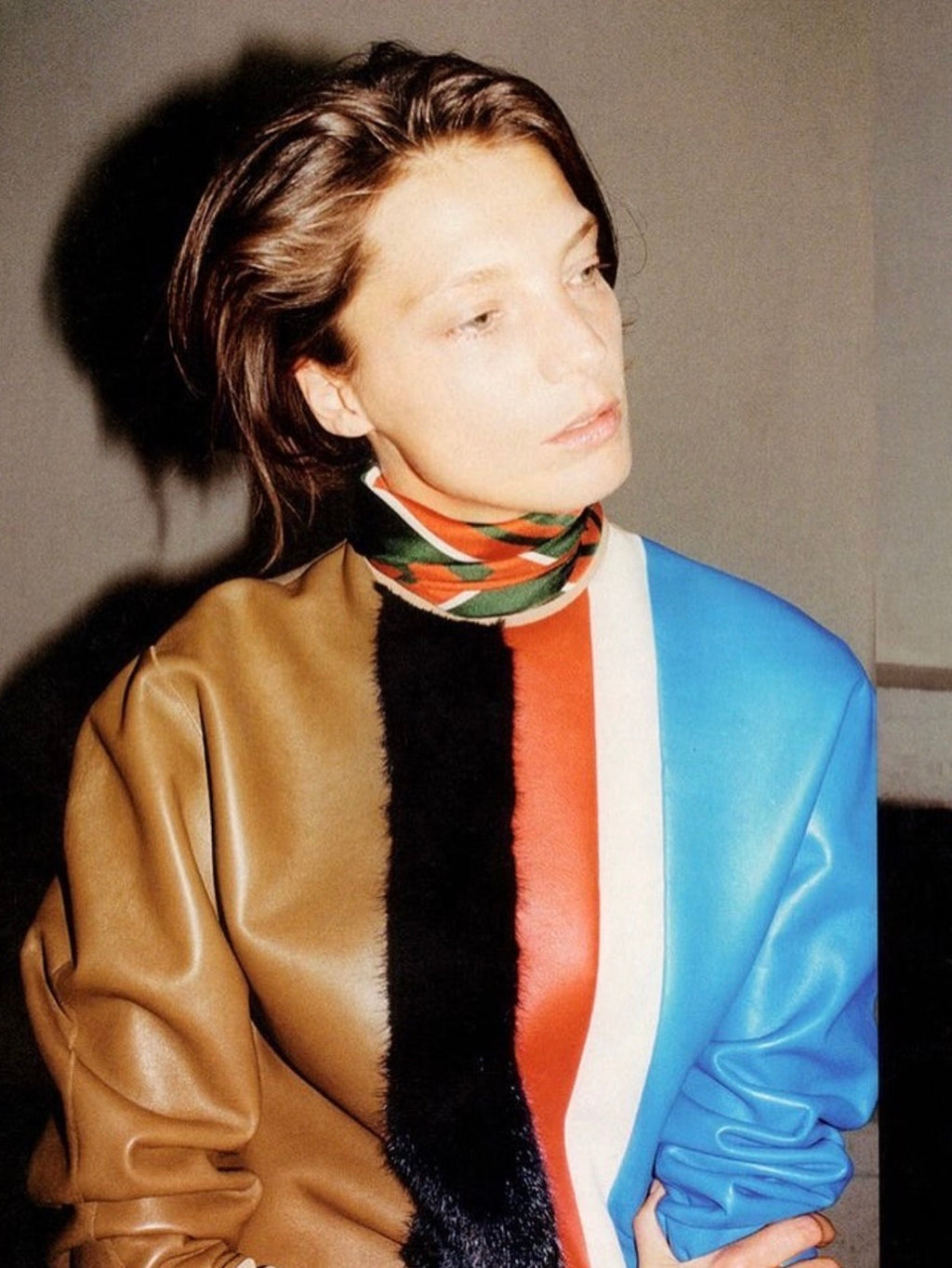 Ad Campaign Leather and Mink Details Sweater