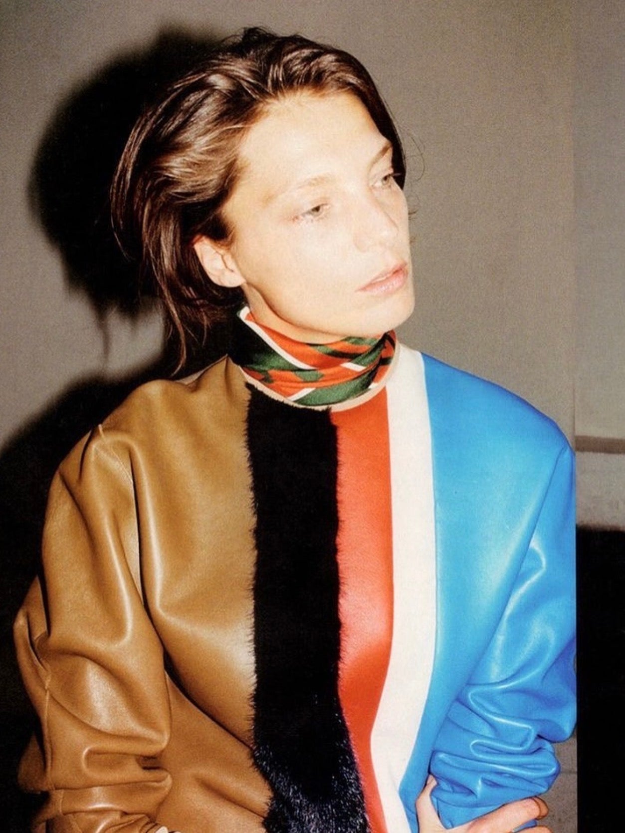 Ad Campaign Leather and Mink Details Sweater