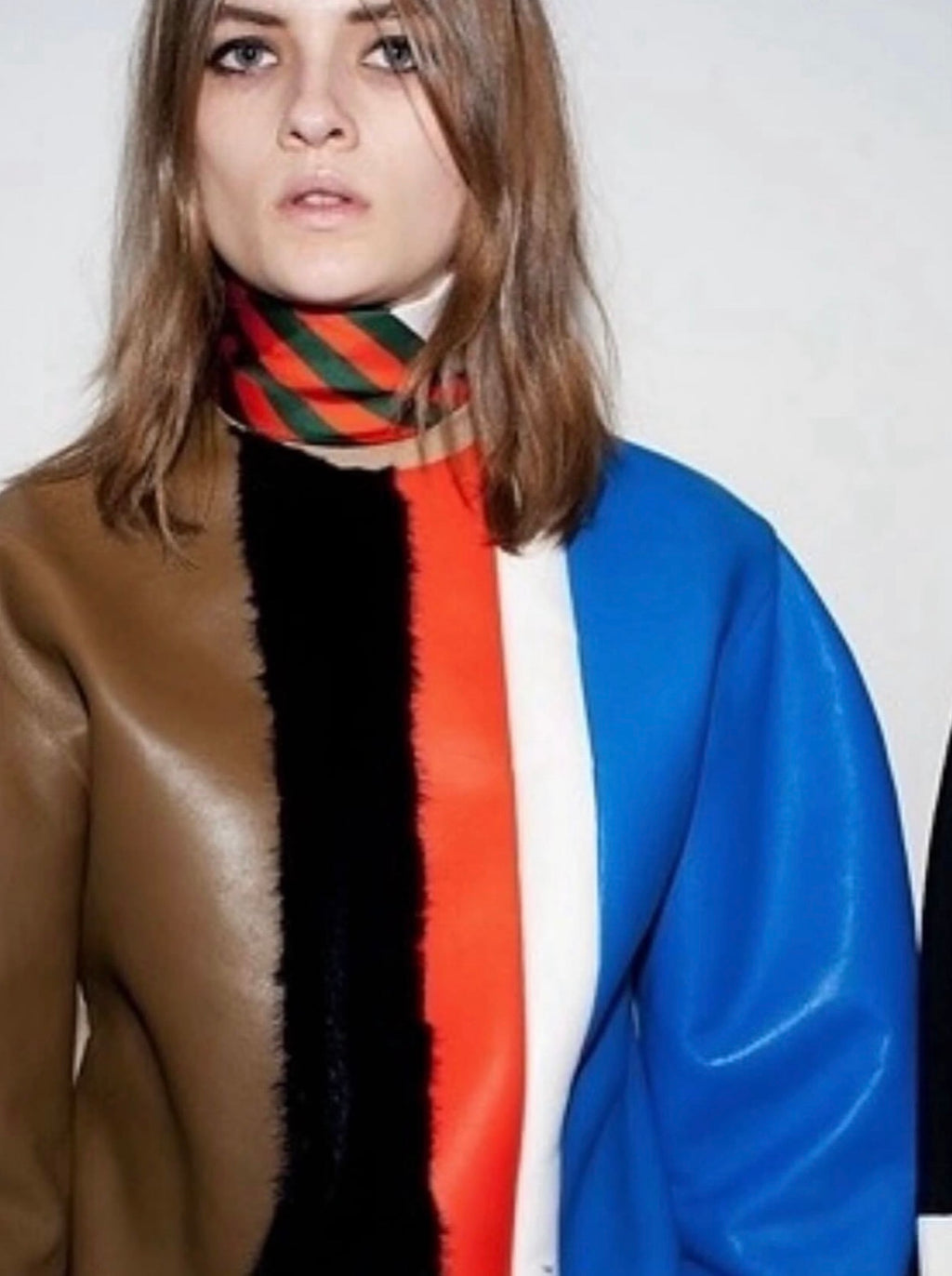 Ad Campaign Leather and Mink Details Sweater