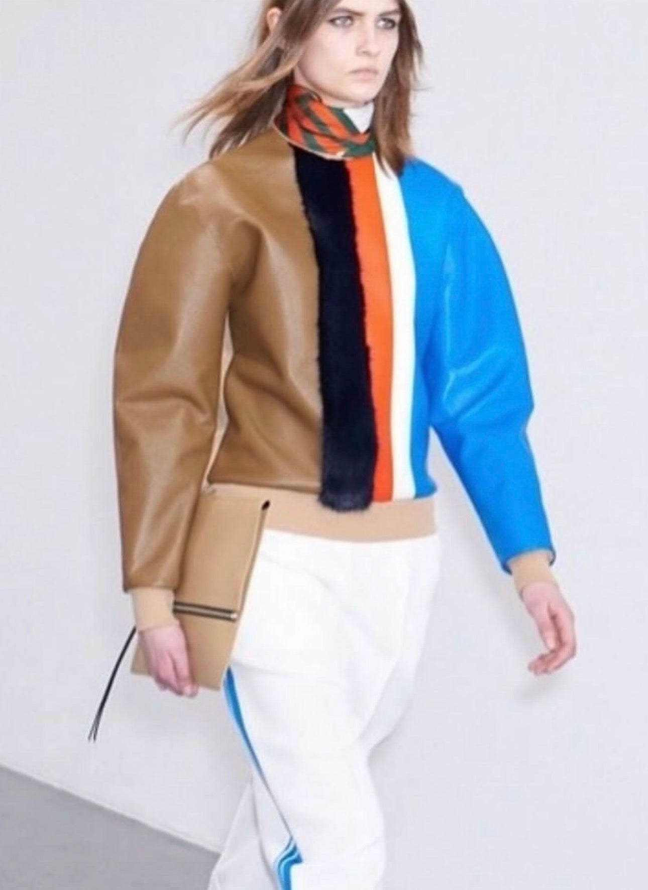 Ad Campaign Leather and Mink Details Sweater