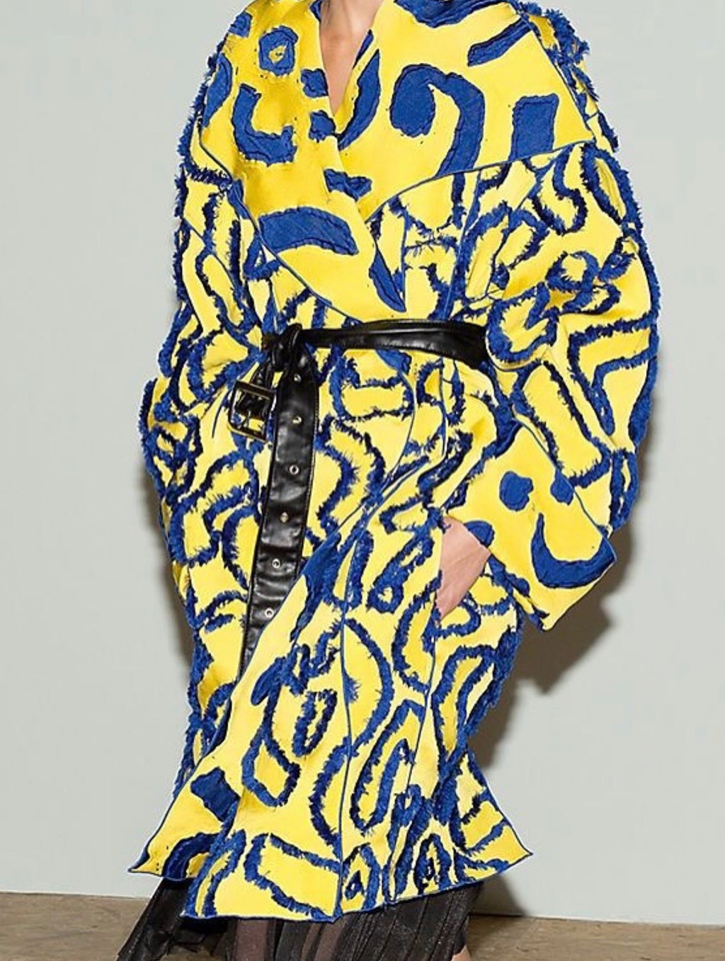 Ad Campaign Yellow & Blue Fil Coupe Coat