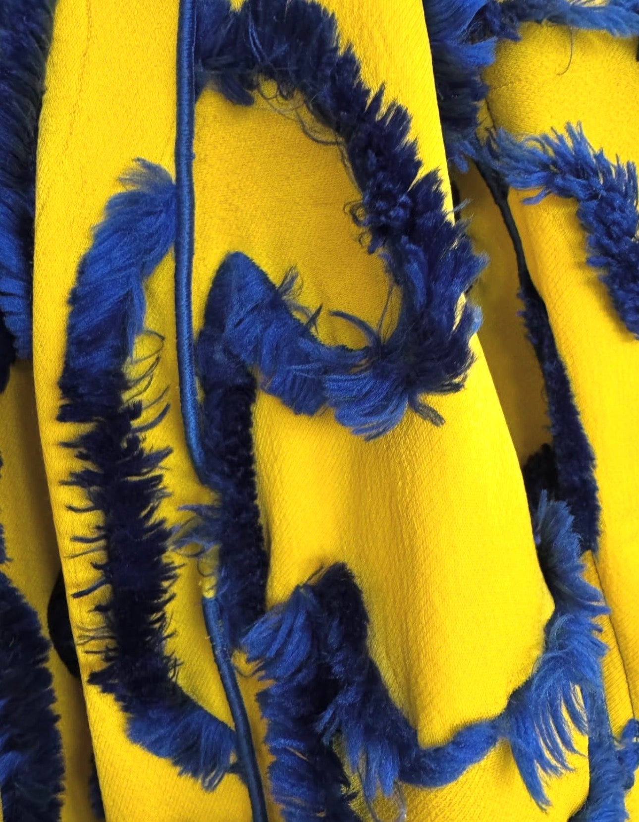 Ad Campaign Yellow & Blue Fil Coupe Coat