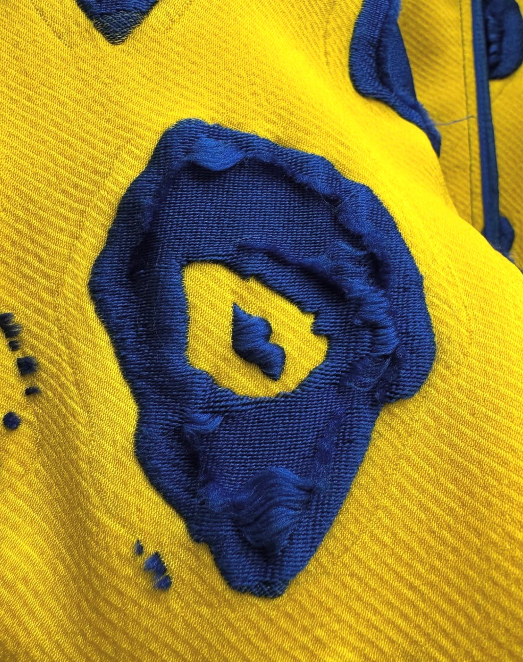 Ad Campaign Yellow & Blue Fil Coupe Coat