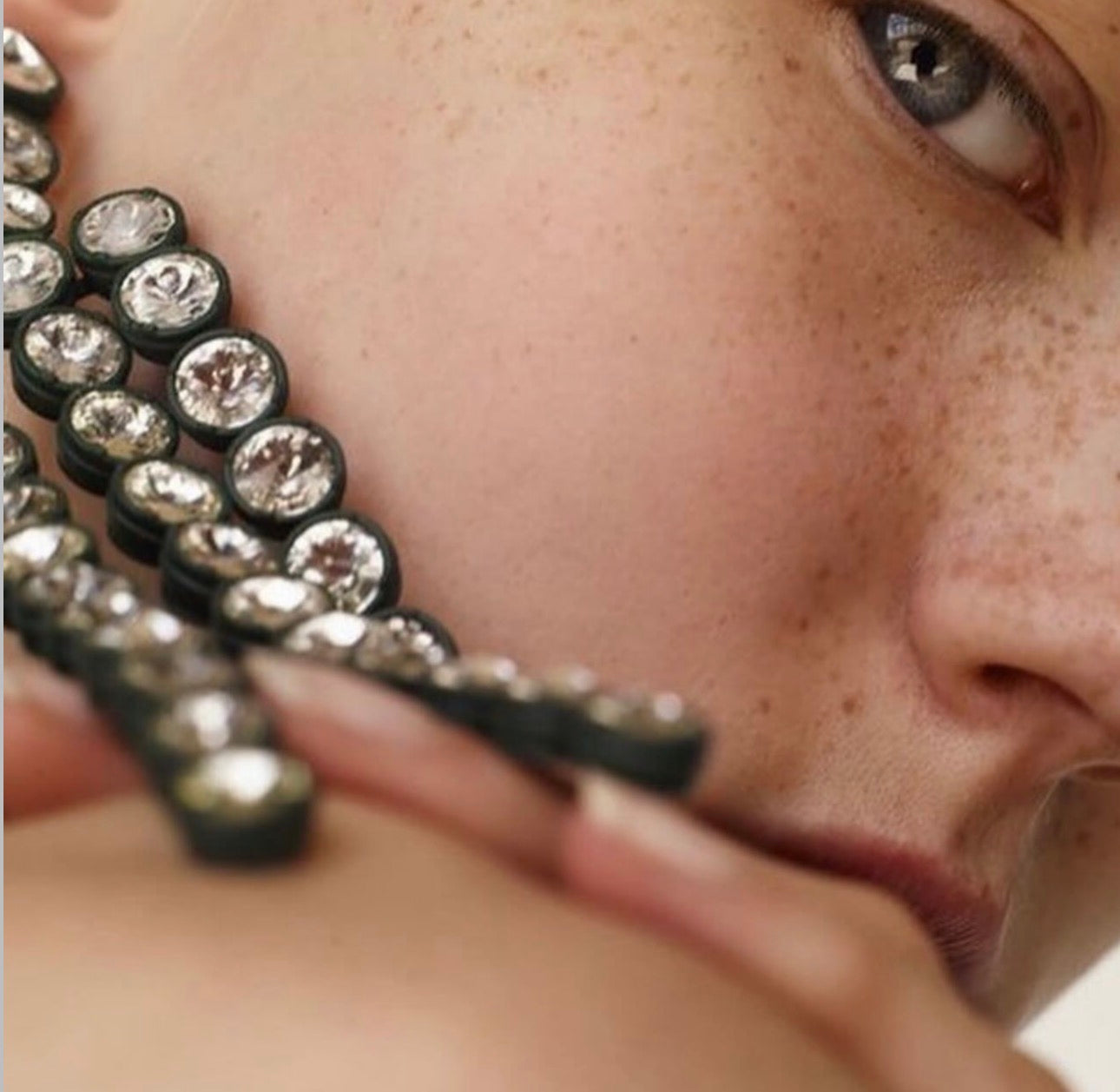 The Riviere Crystal Yellow Painted Aluminium and Strass Earrings