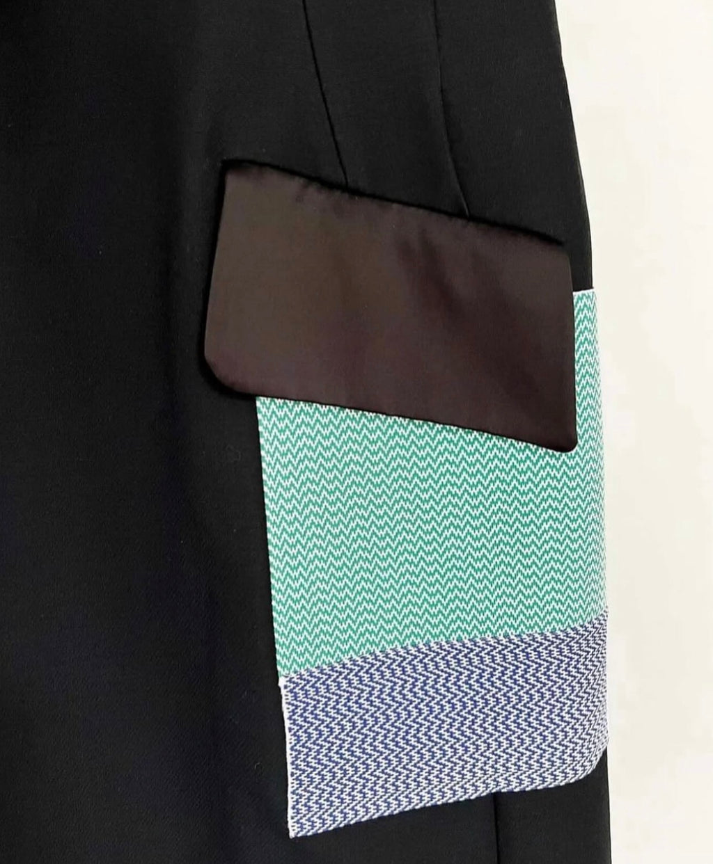 Sleeveless Coat with Jacquard Wool Patches
