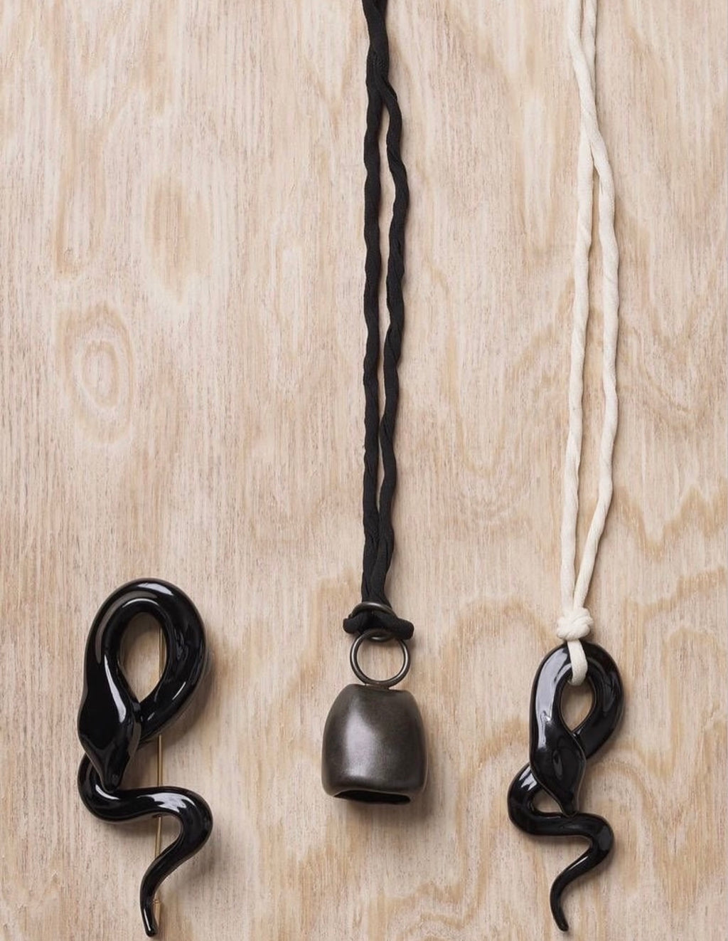 Serpent Pendant on Silk Twisted Chain