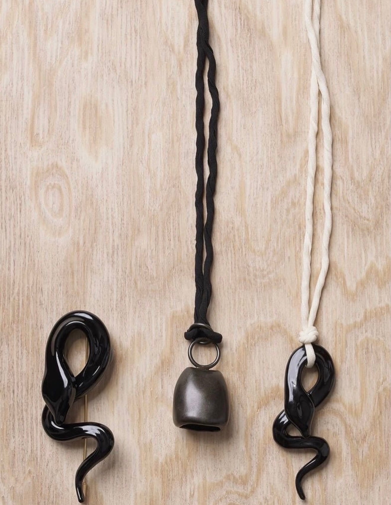 Serpent Pendant on Silk Twisted Chain