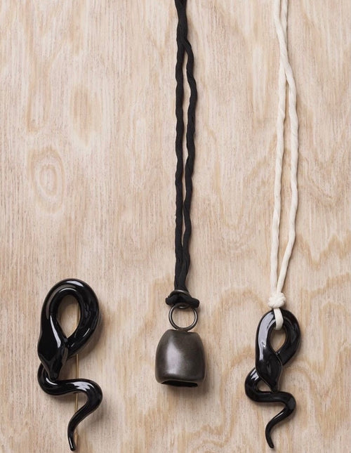 Serpent Pendant on Silk Twisted Chain