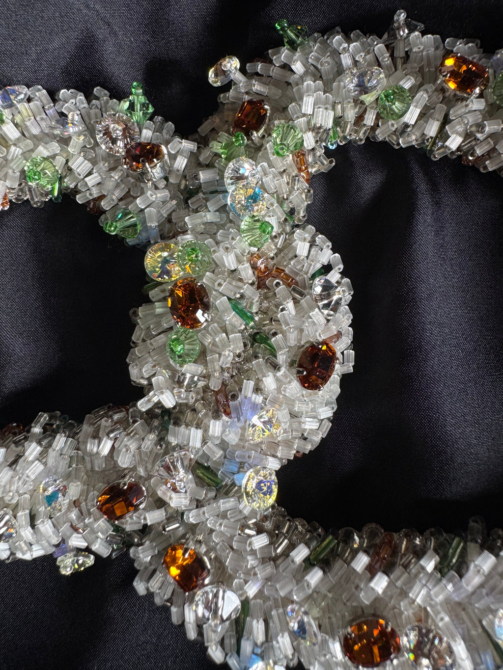 Crystal Chain-Embellished Dress in Black