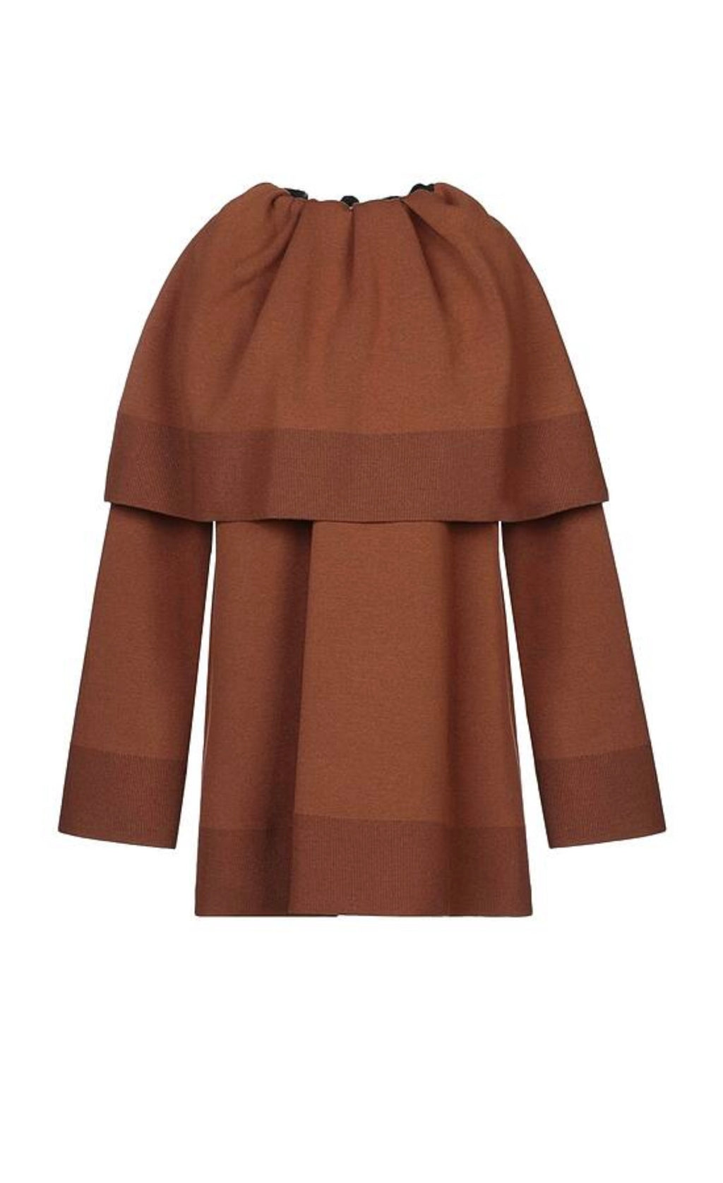 The Brown Collar Cape Top Flatlay