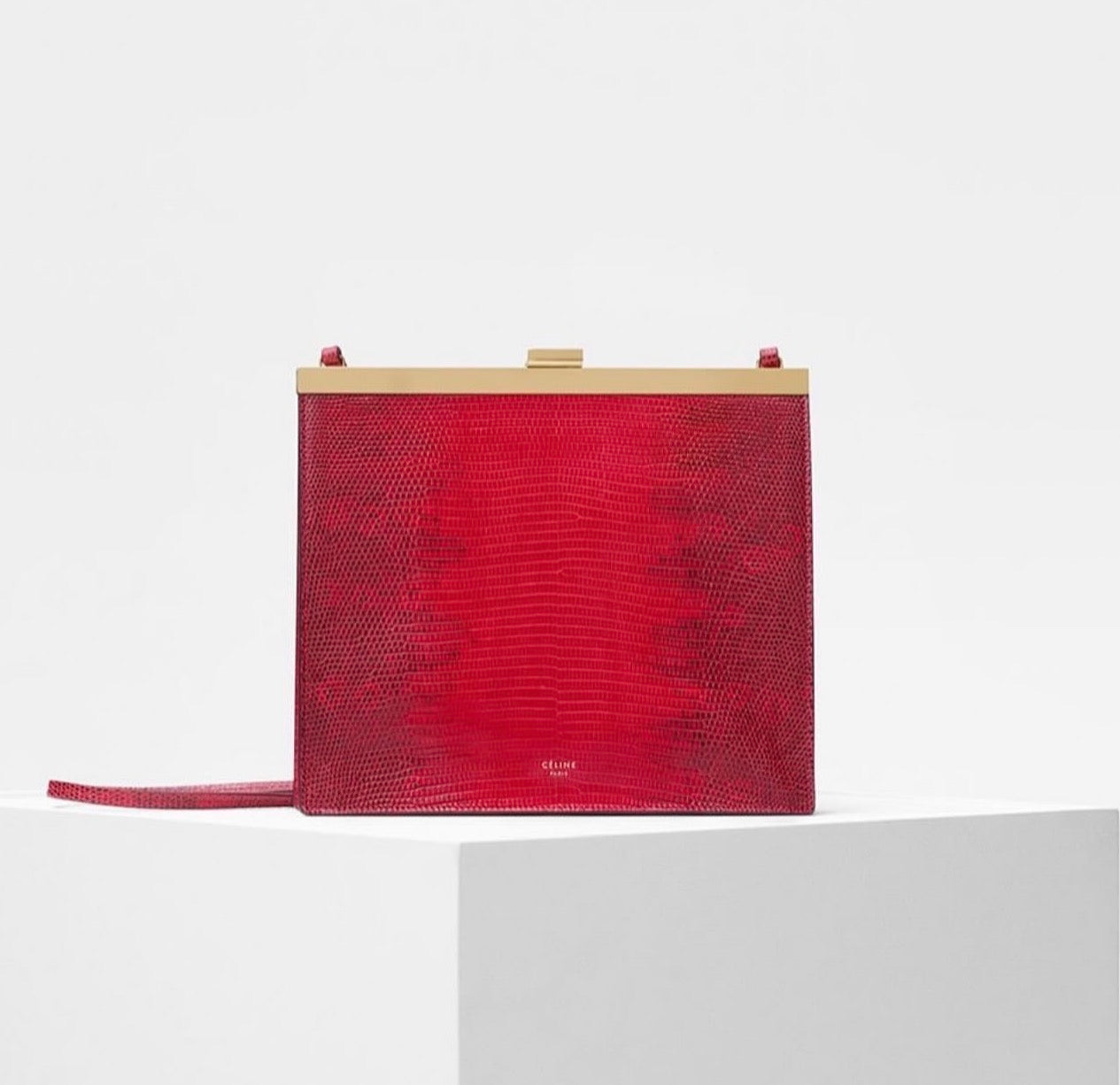 The Mini Clasp Bag in Red Lizard