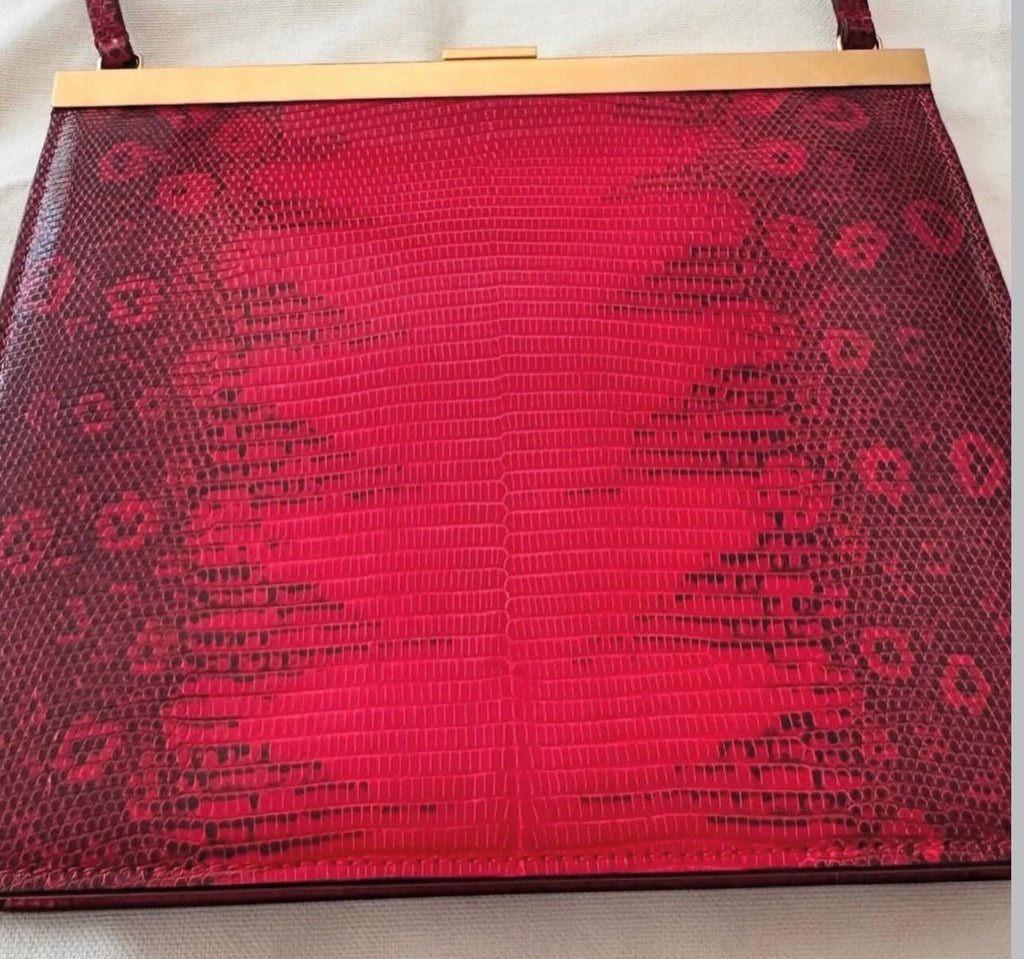The Mini Clasp Bag in Red Lizard