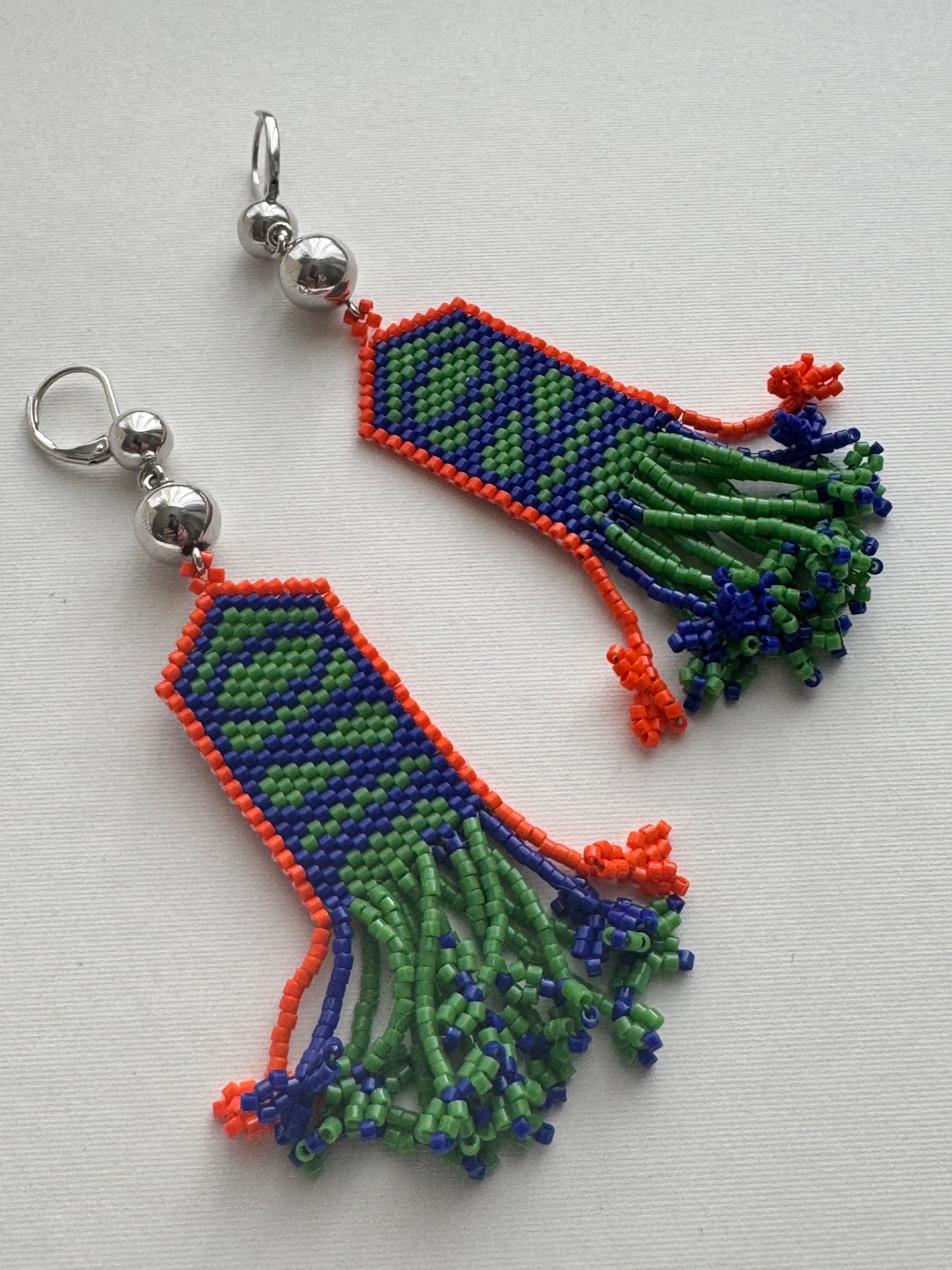 The "Belong" Zig Zag Beaded Tassel Earrings