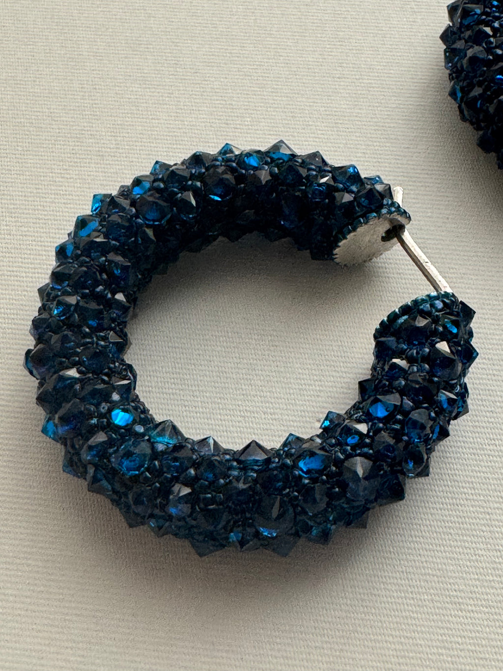 The Dark Blue Crystal Hoops
