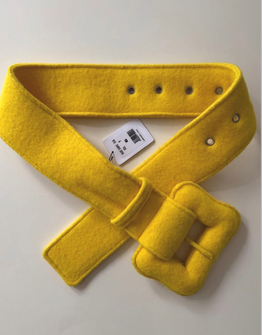 The Double Face Oversized Wool Belt in Yellow