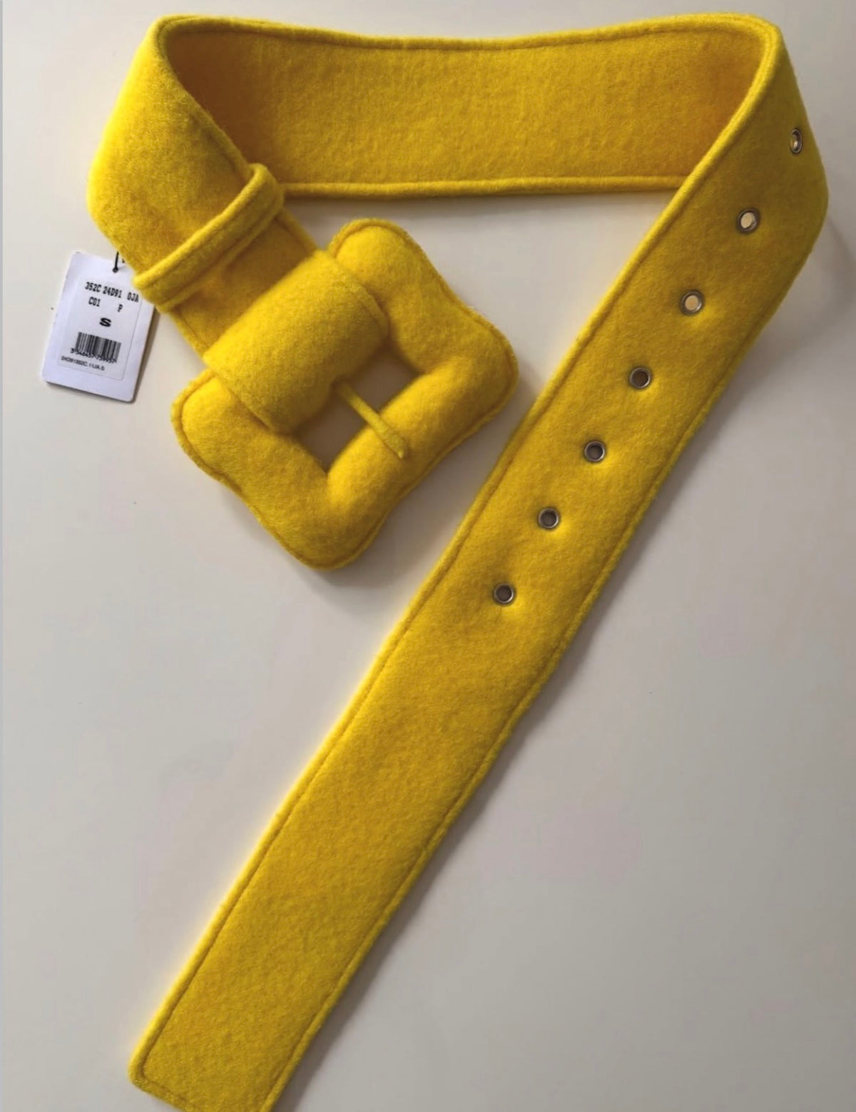 The Double Face Oversized Wool Belt in Yellow