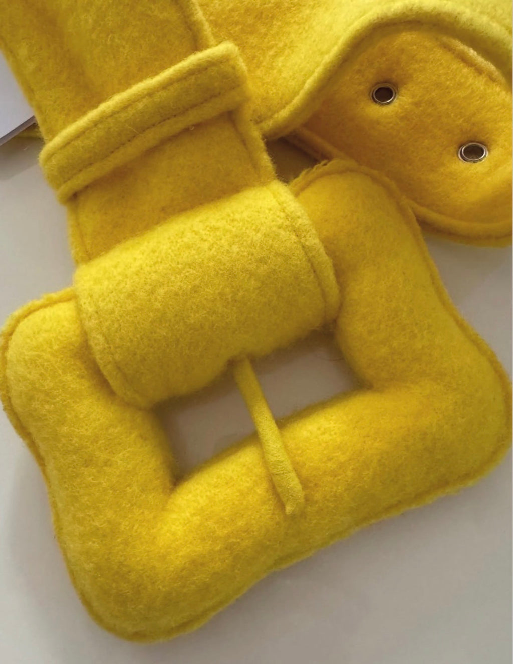 The Double Face Oversized Wool Belt in Yellow